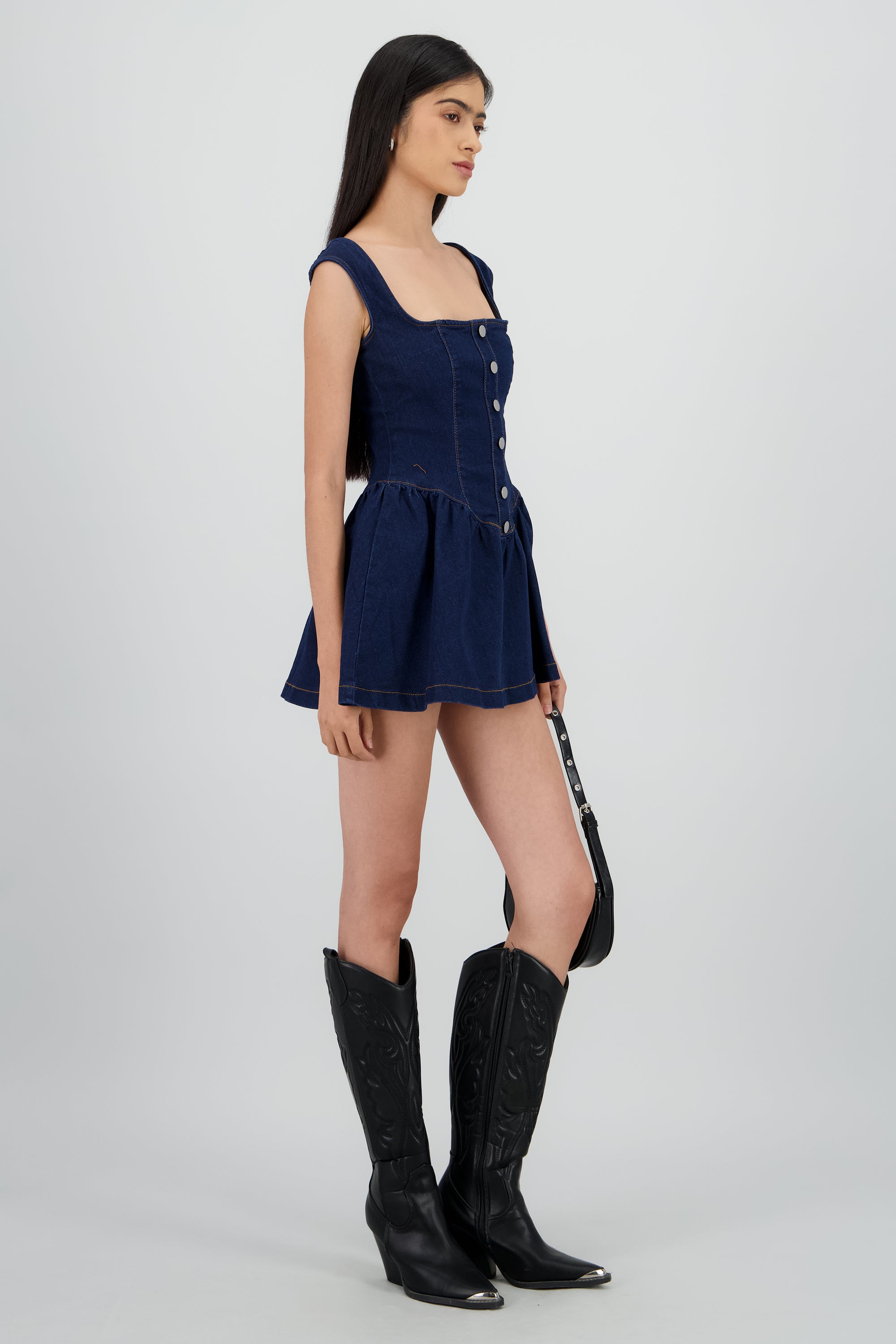Vestido denim botones DARK WASH