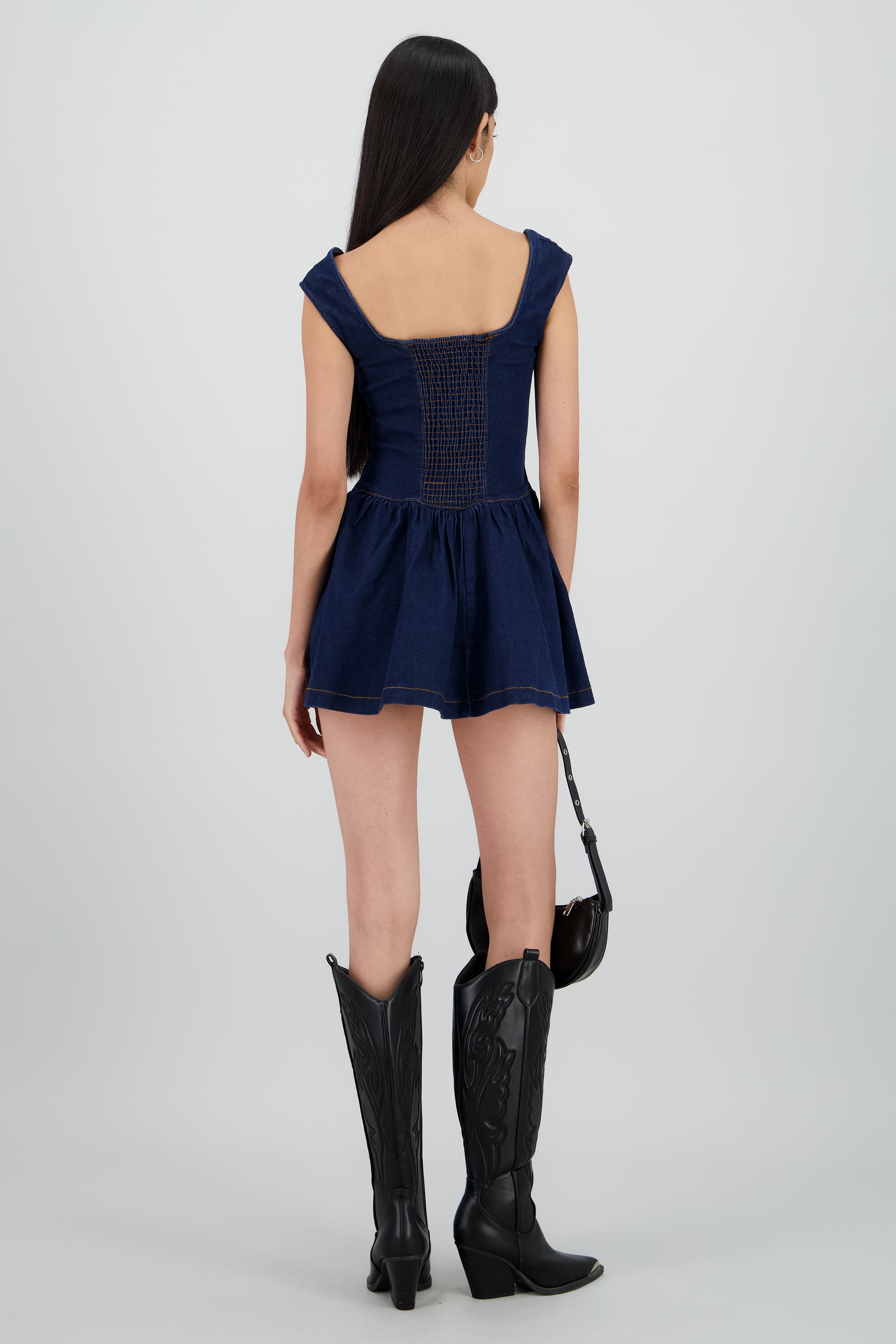 Vestido denim botones DARK WASH