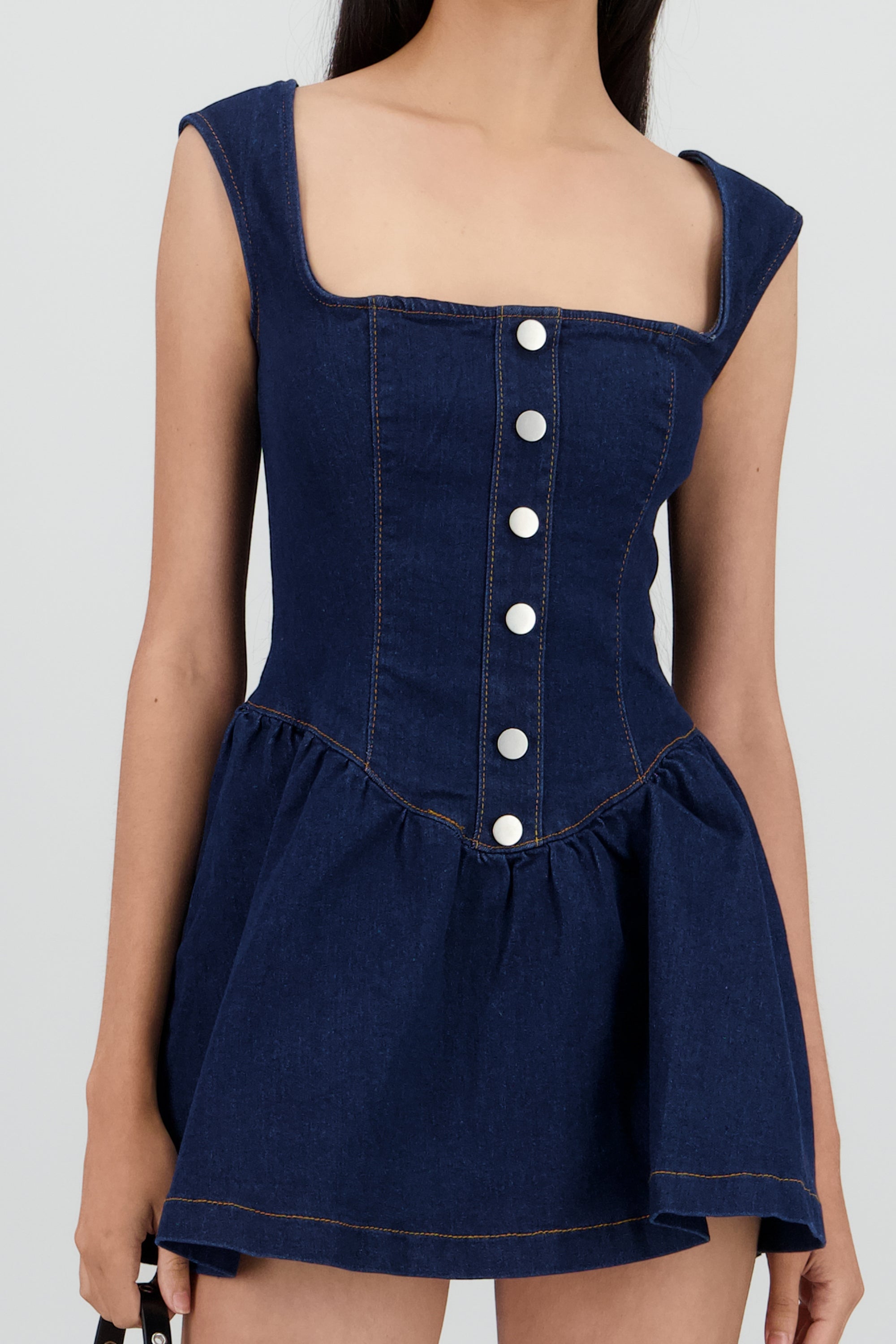 Vestido denim botones DARK WASH
