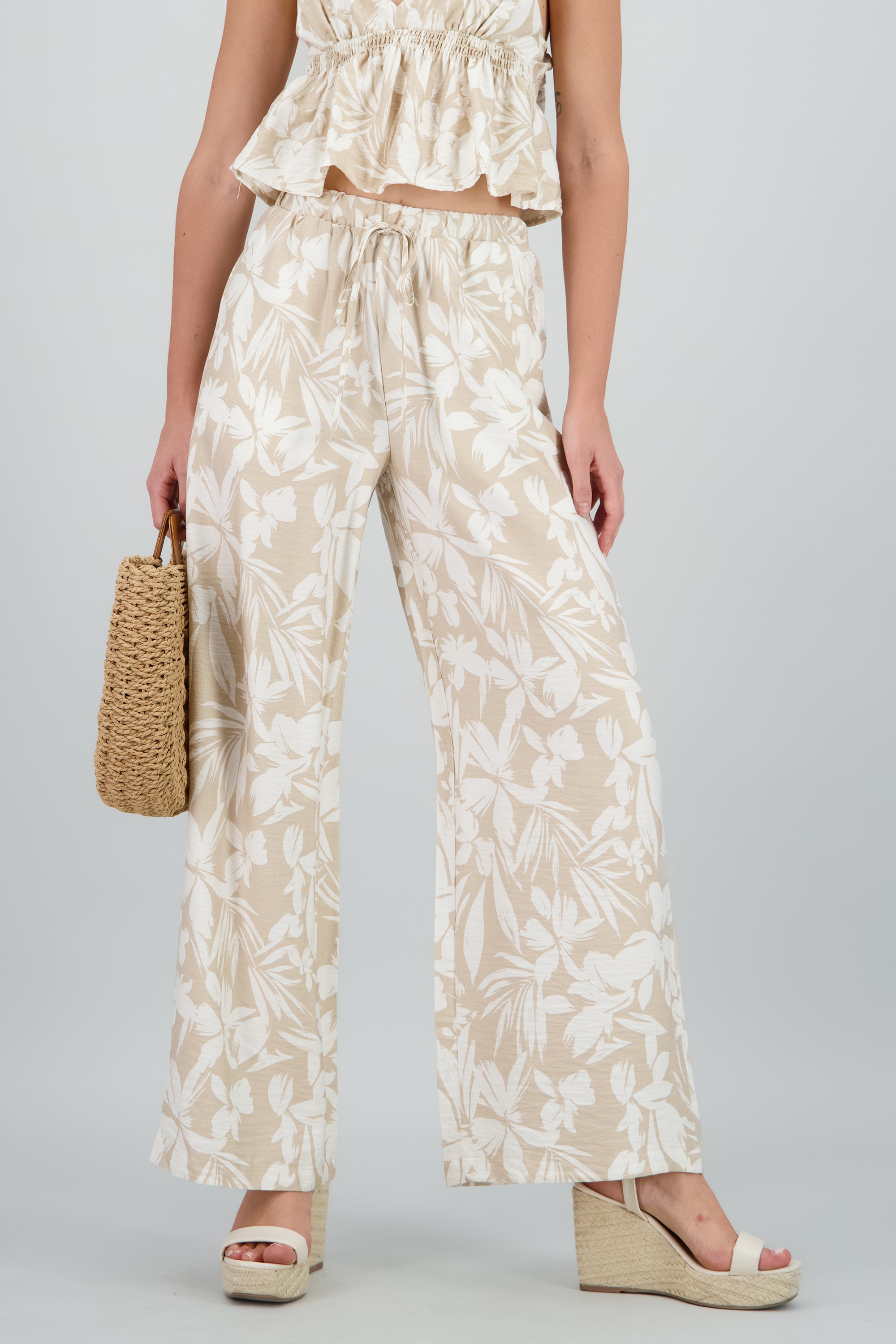 Pantalon amplio estampado KHAKI COMBO