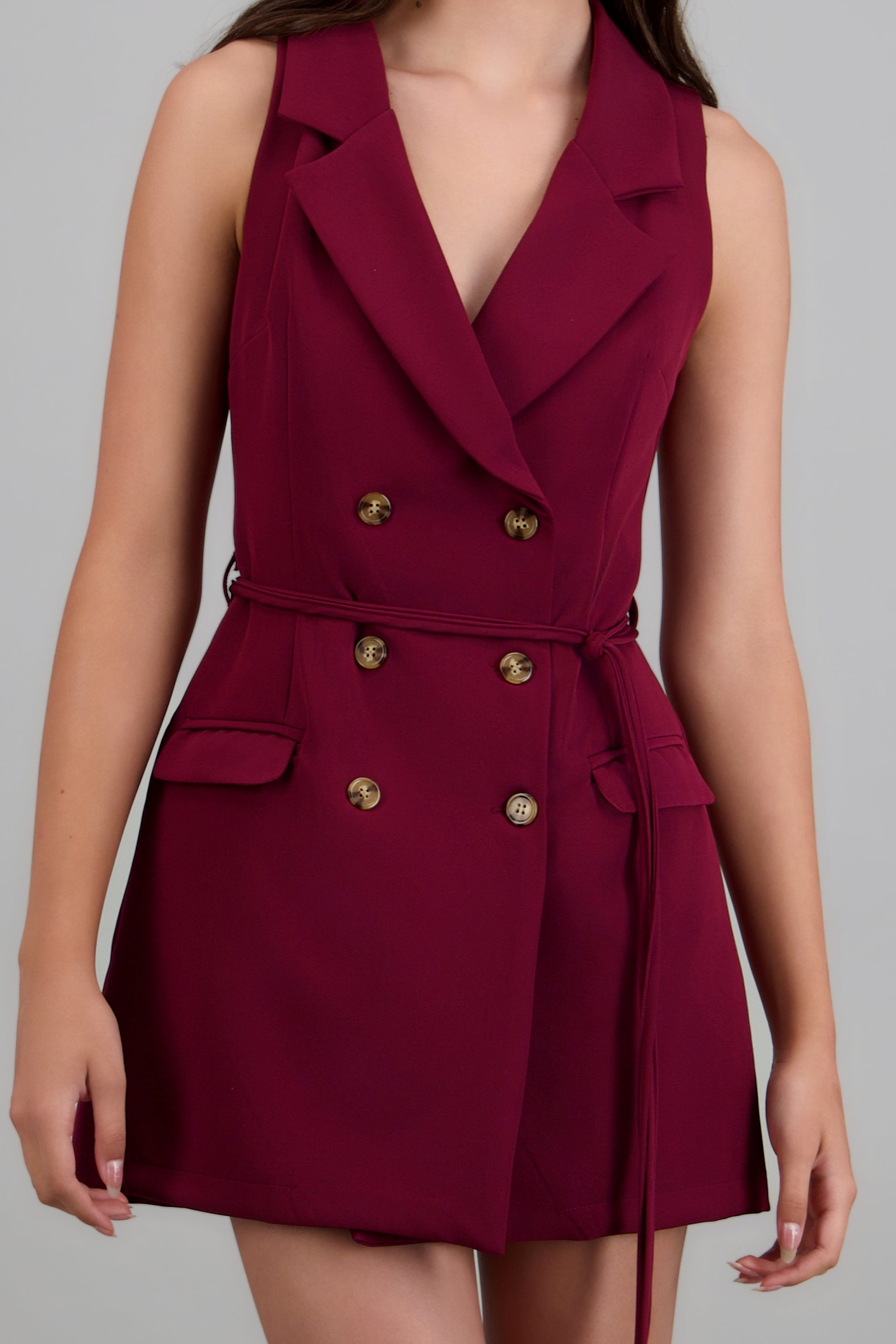Vestido blazer botones CIRUELA