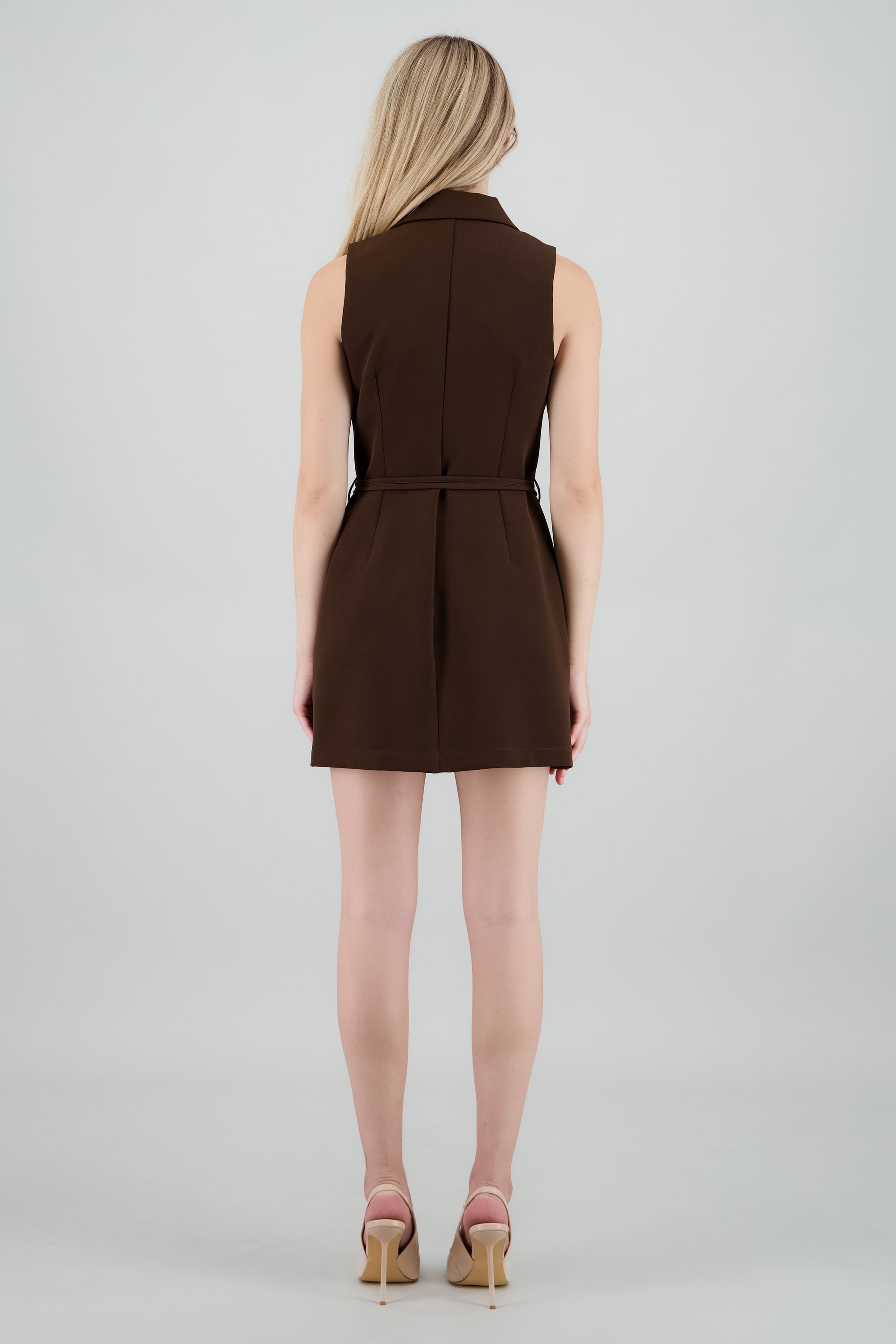 Vestido blazer botones CHOCOLATE