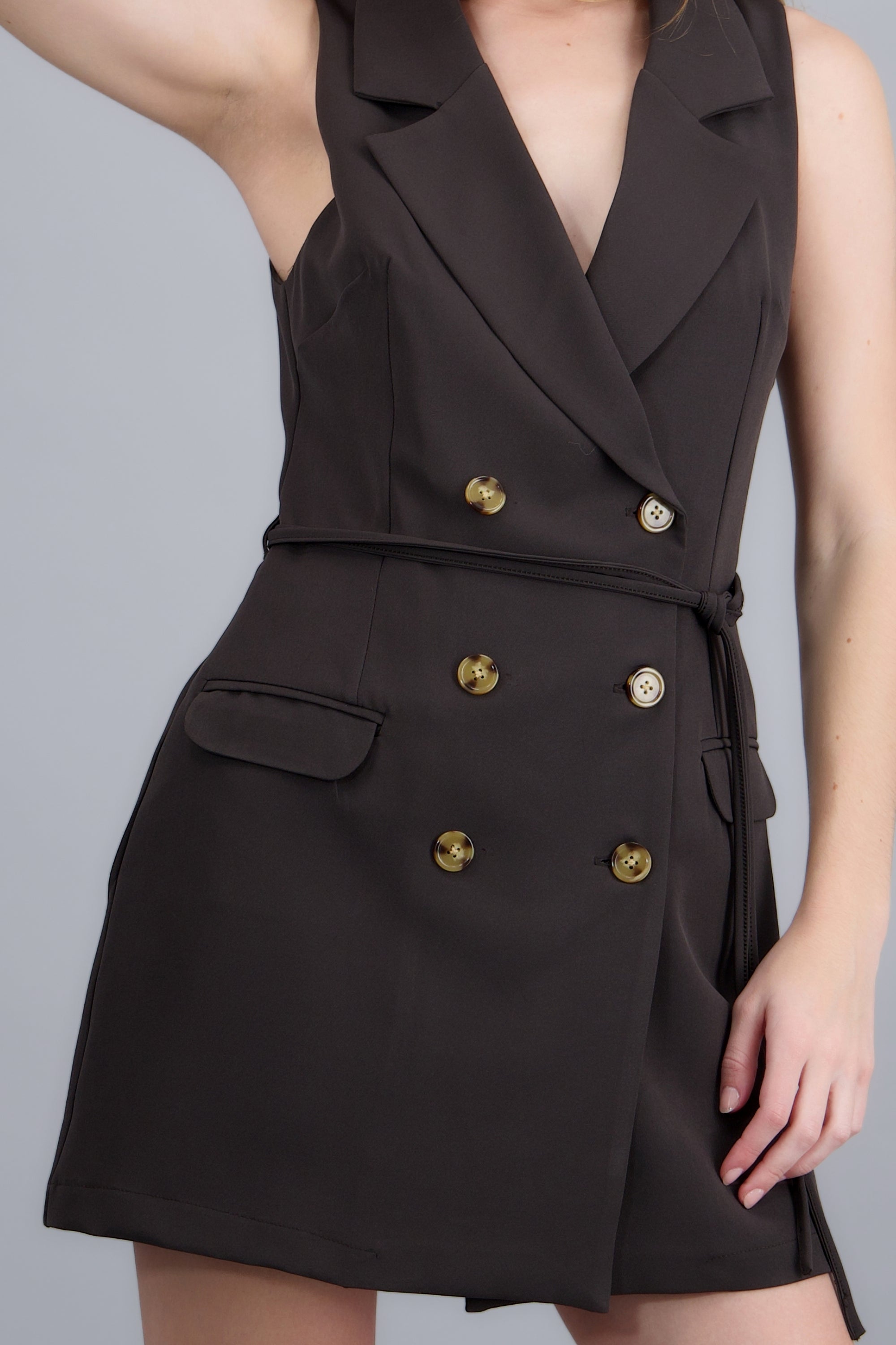 Vestido blazer botones GRIS