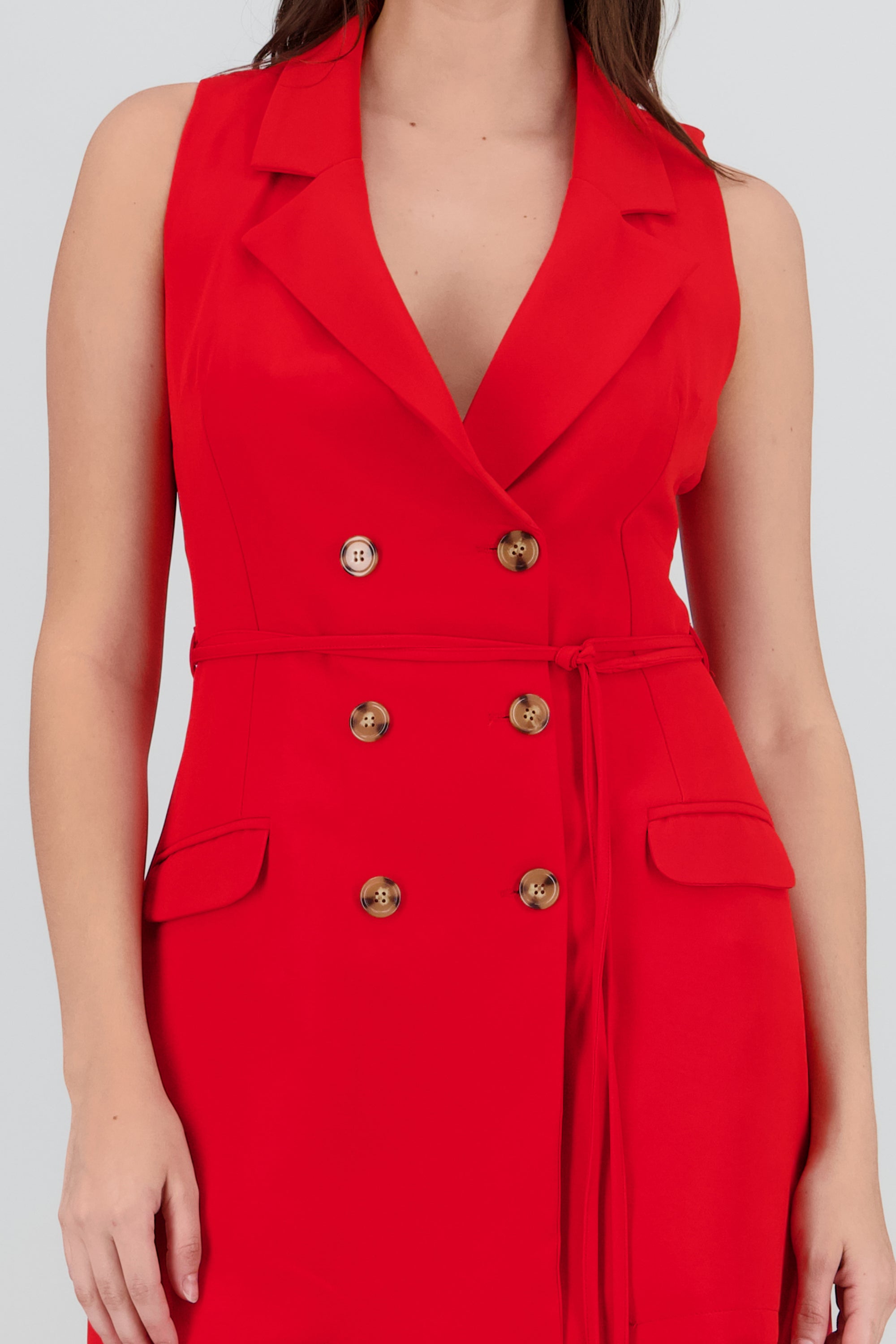 Vestido blazer botones ROJO