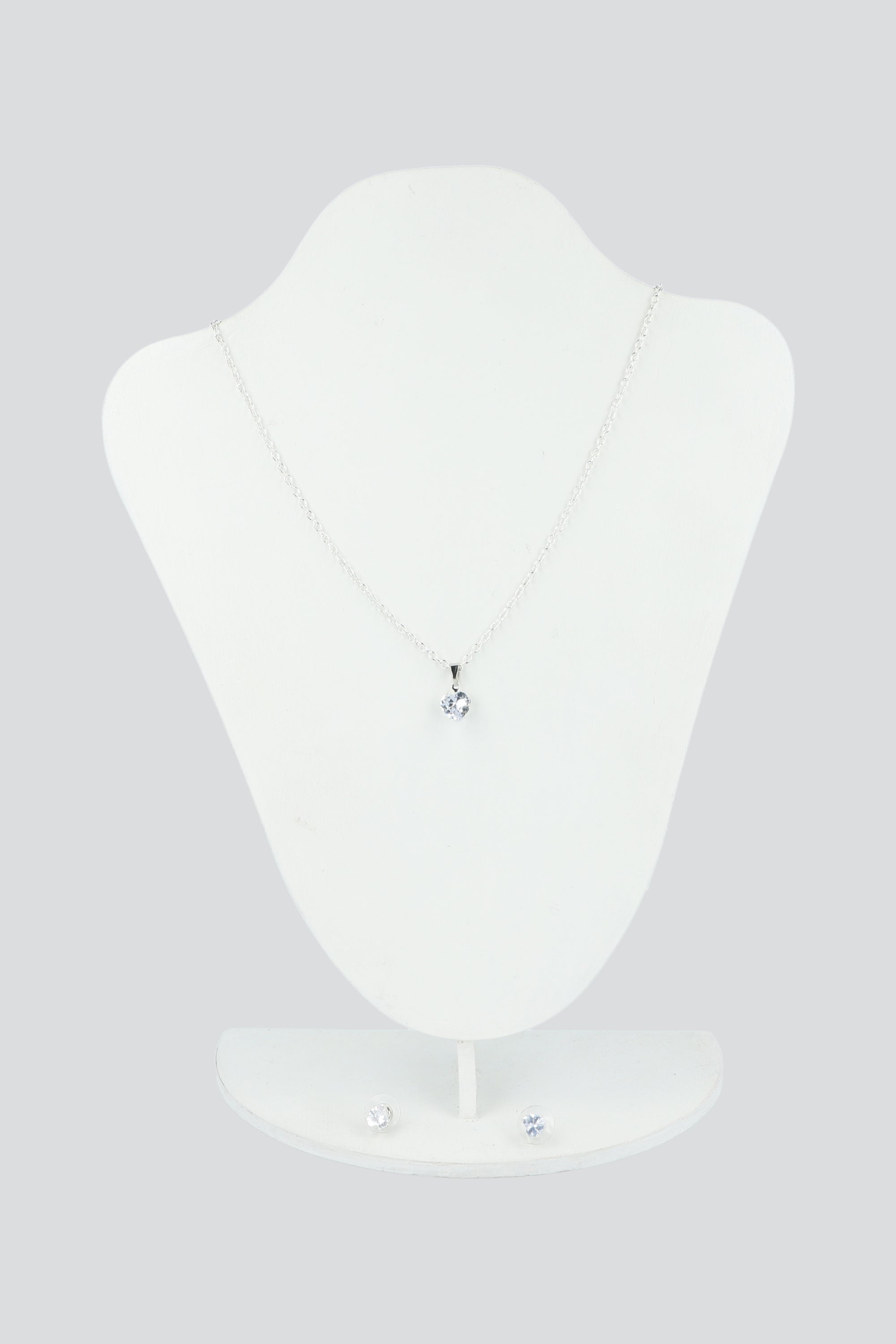 Set aretes collar corazon PLATA