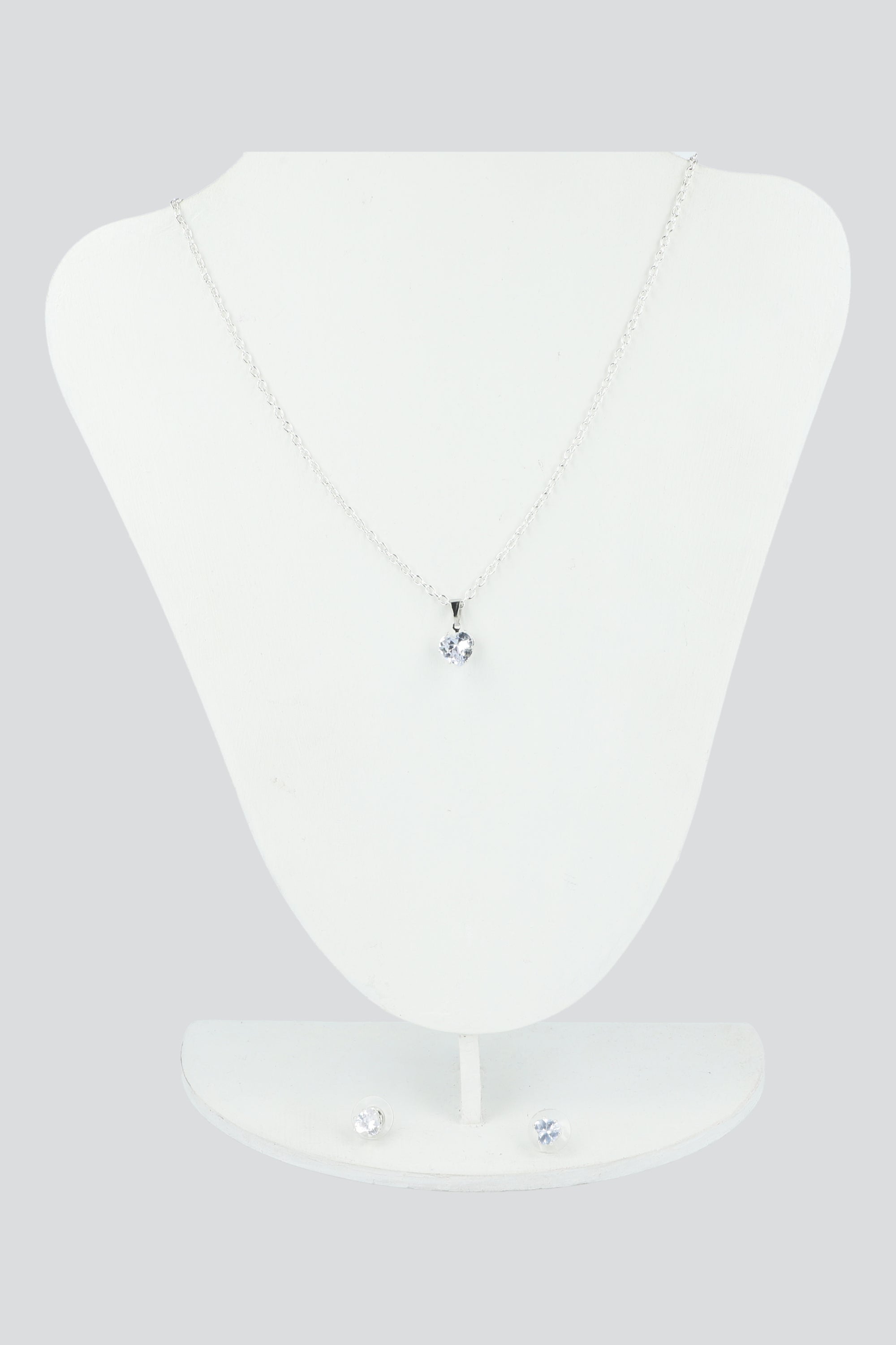 Set aretes collar corazon PLATA