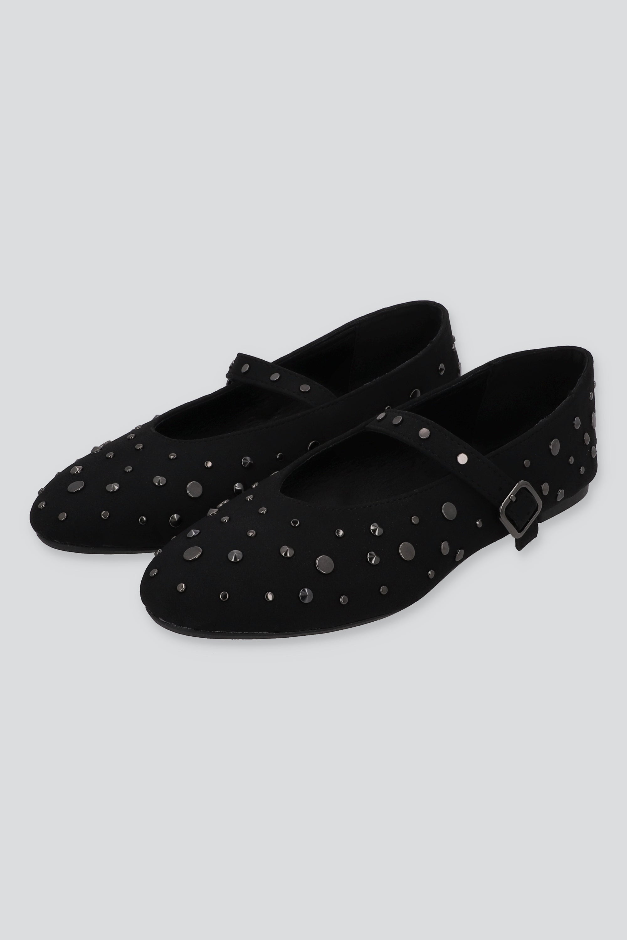 Flat mary jane estoperol bola tamaño NEGRO