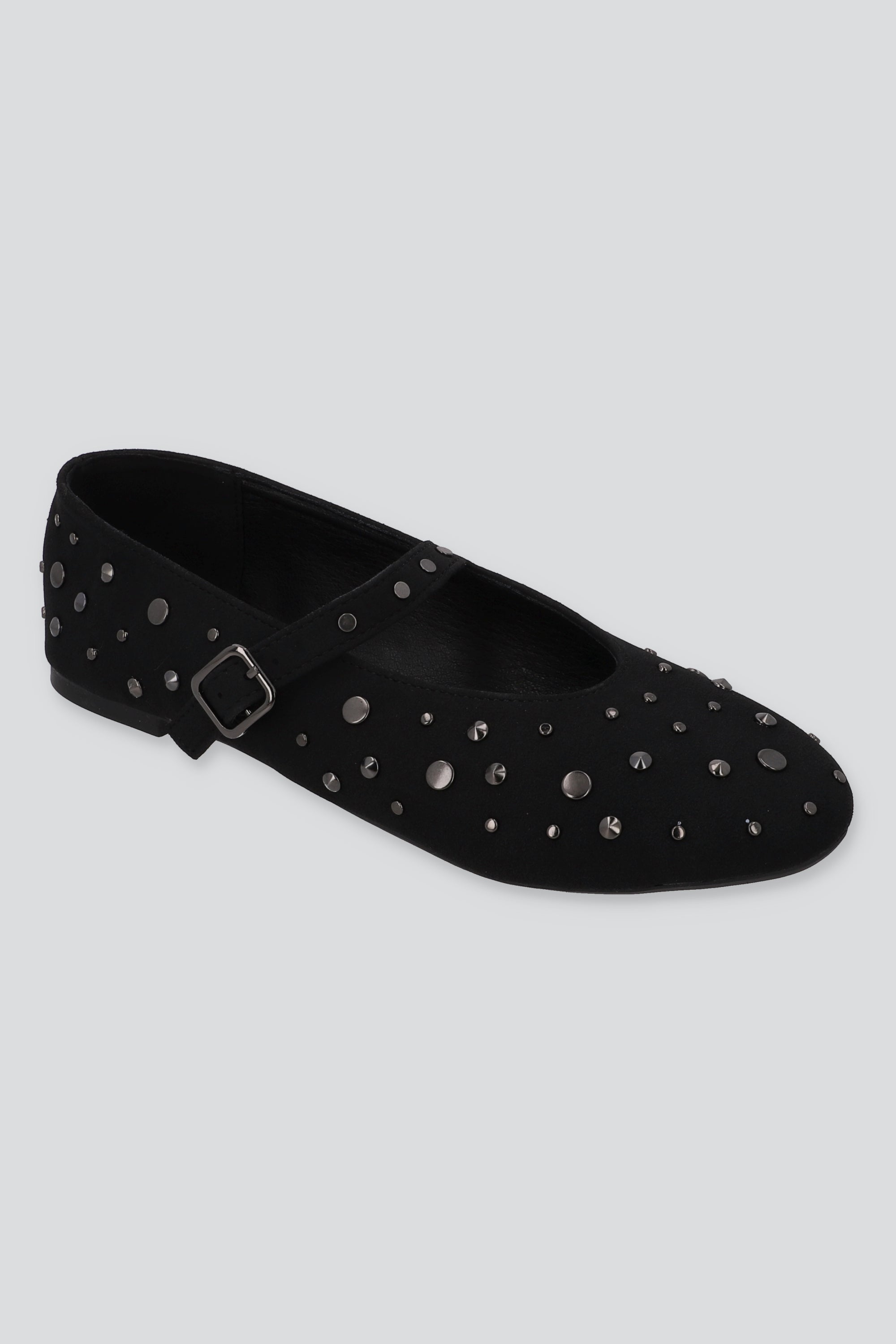 Flat mary jane estoperol bola tamaño NEGRO