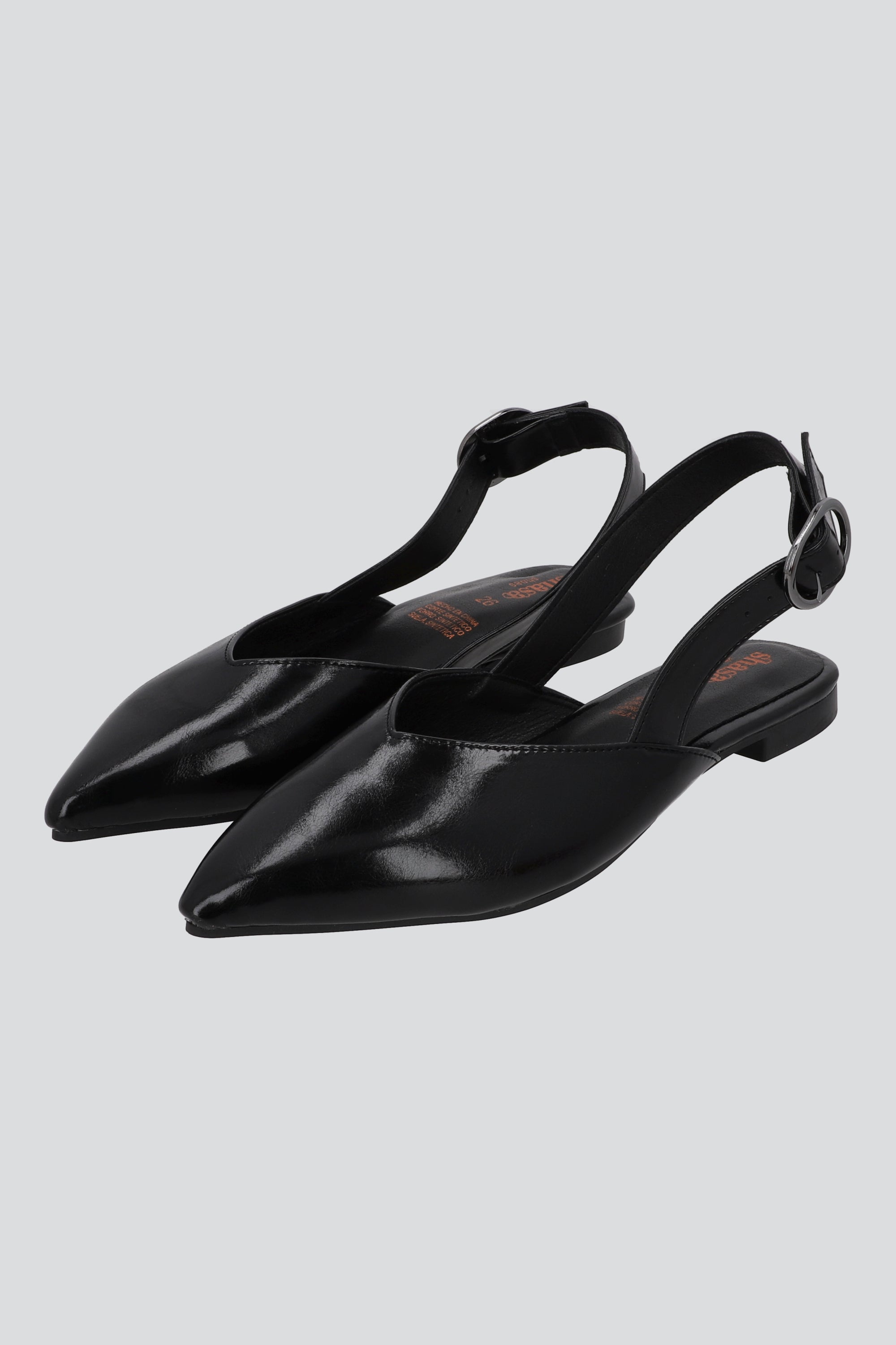 Flat suave slingback pointy NEGRO