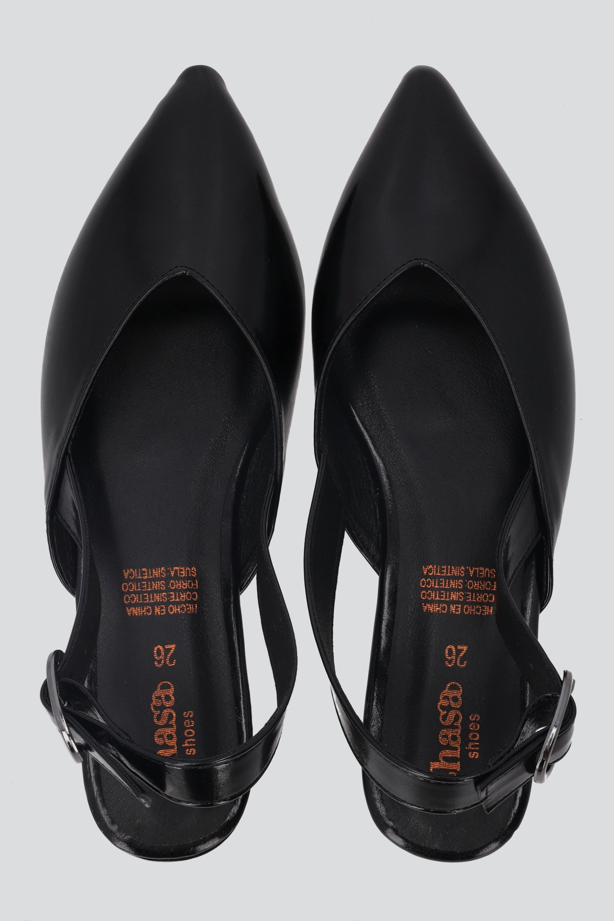 Flat suave slingback pointy NEGRO