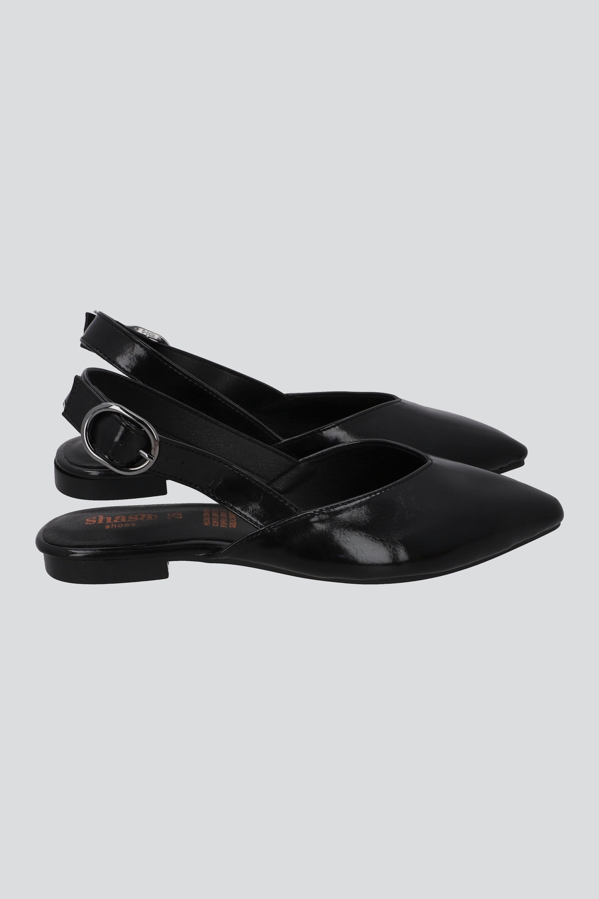 Flat suave slingback pointy NEGRO