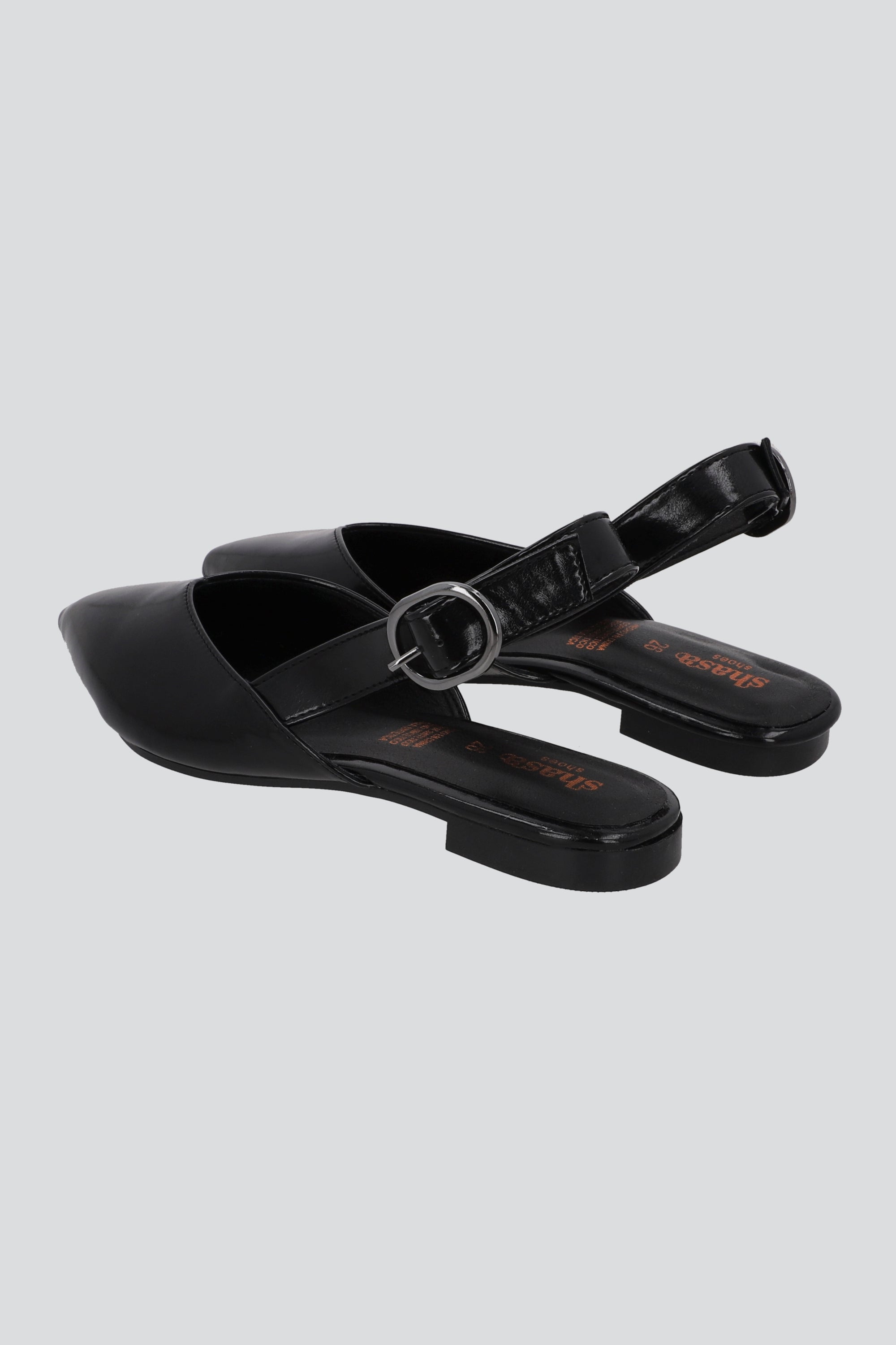 Flat suave slingback pointy NEGRO