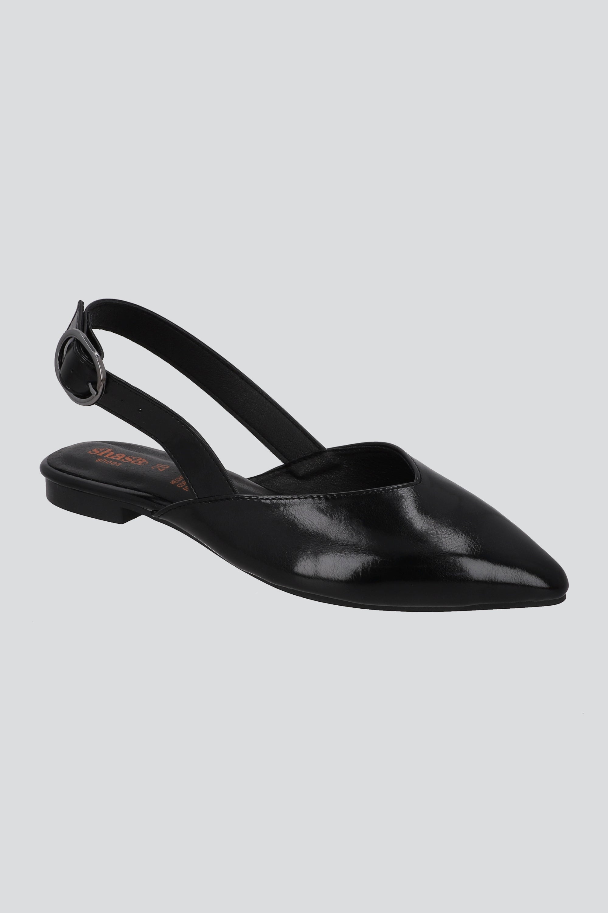 Flat suave slingback pointy NEGRO