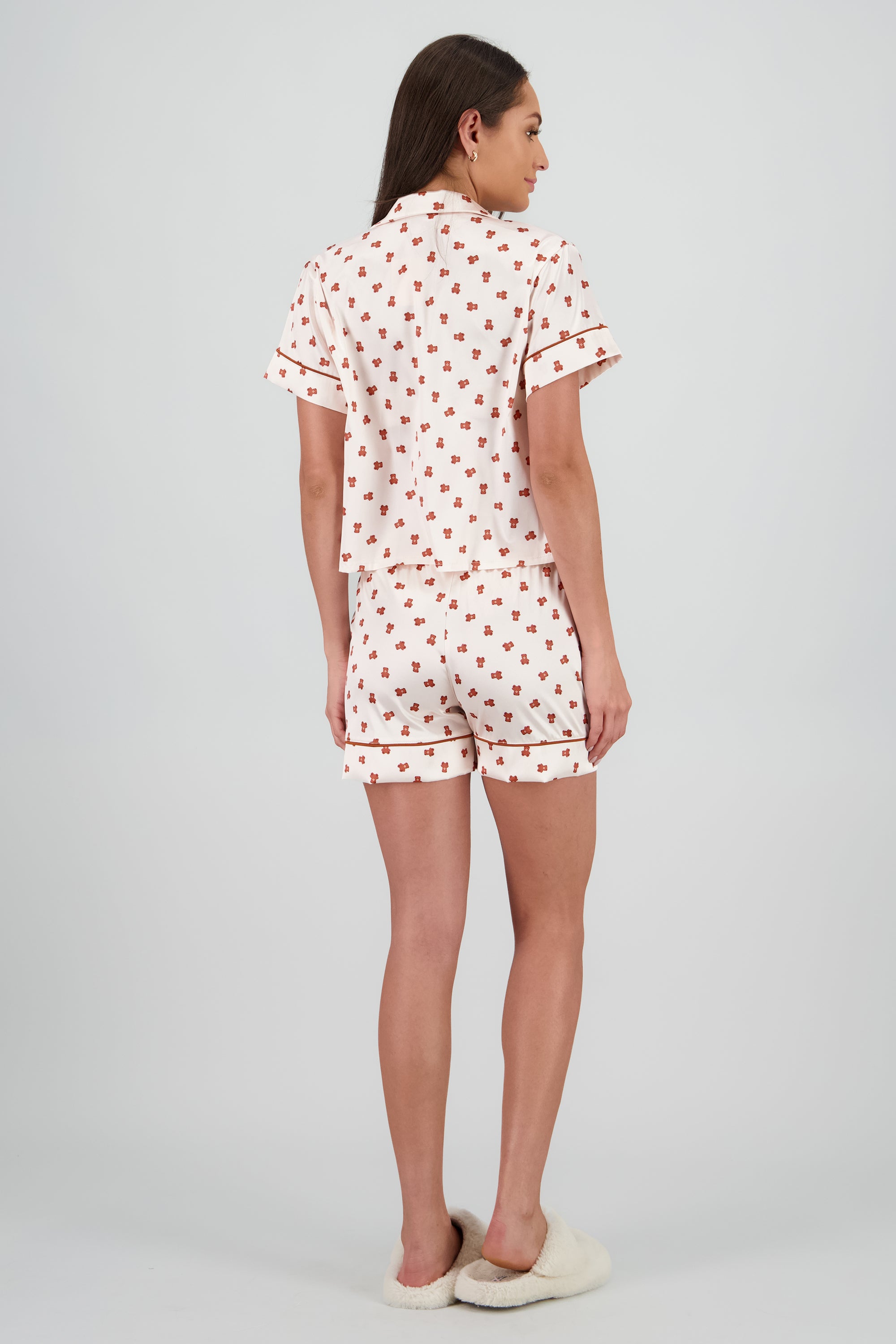 Pijama camisera estampado formas short CAFE