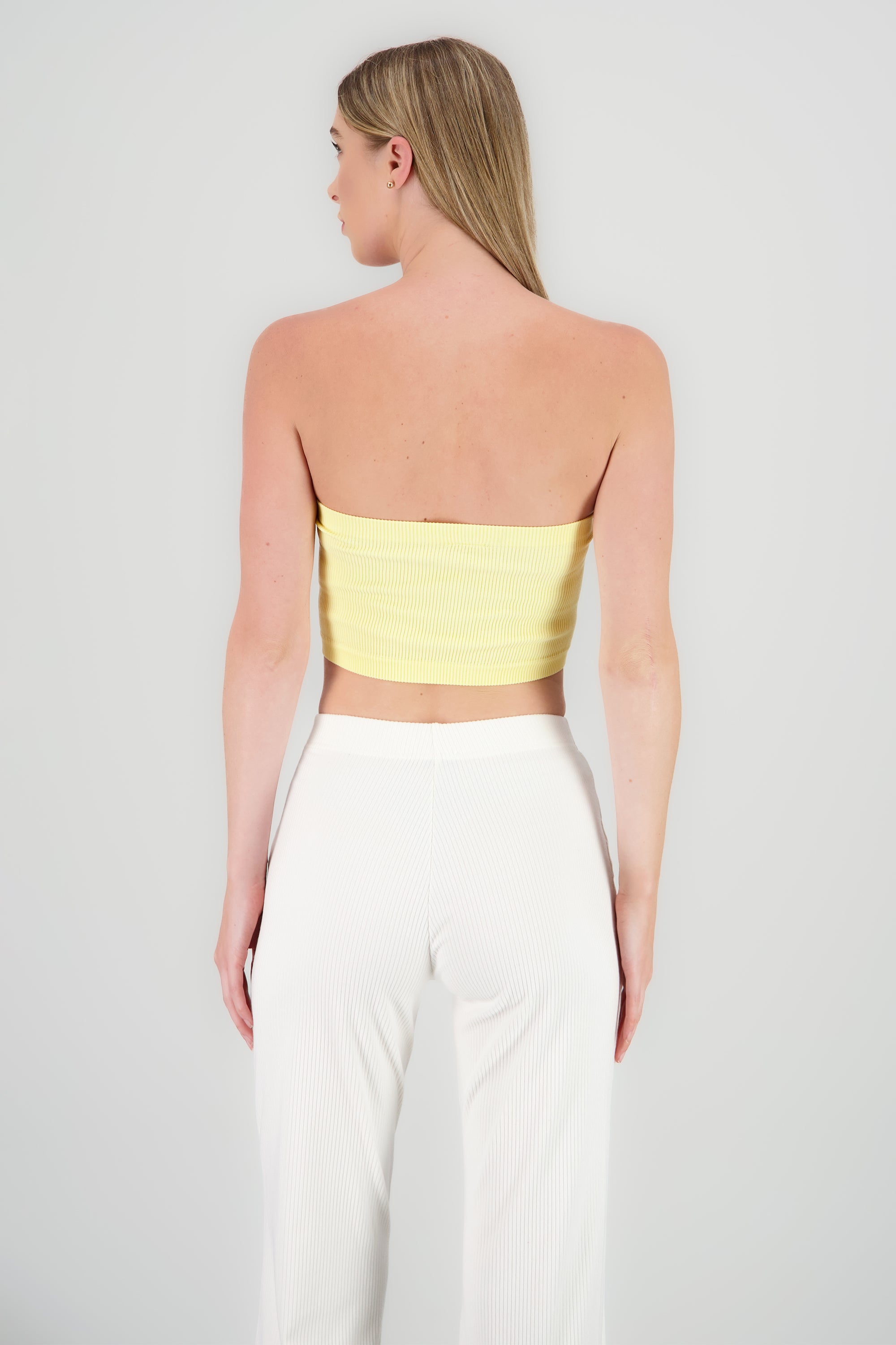 Top tubo rib AMARILLO PASTEL