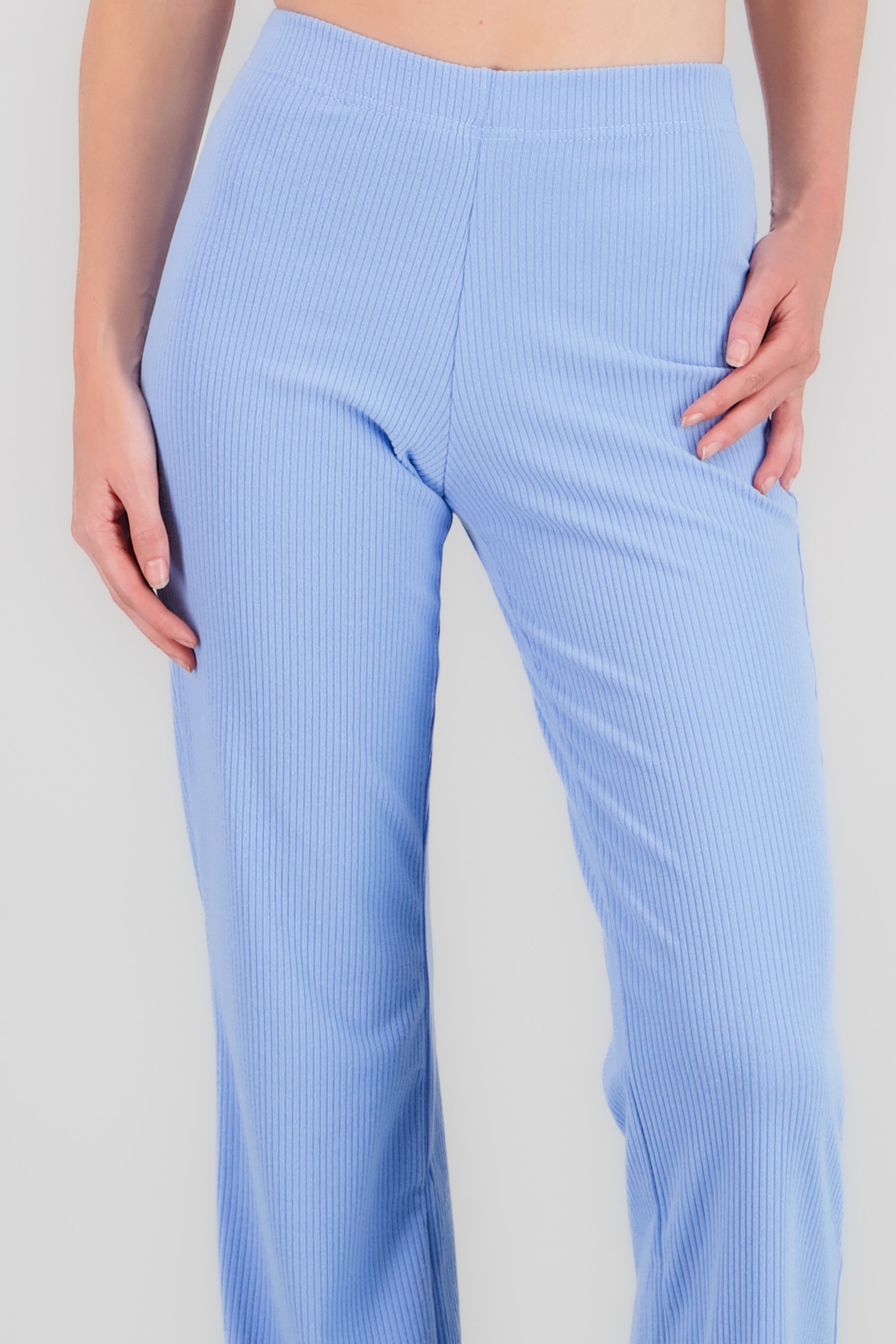 Pantalon amplio rib AZUL PASTEL