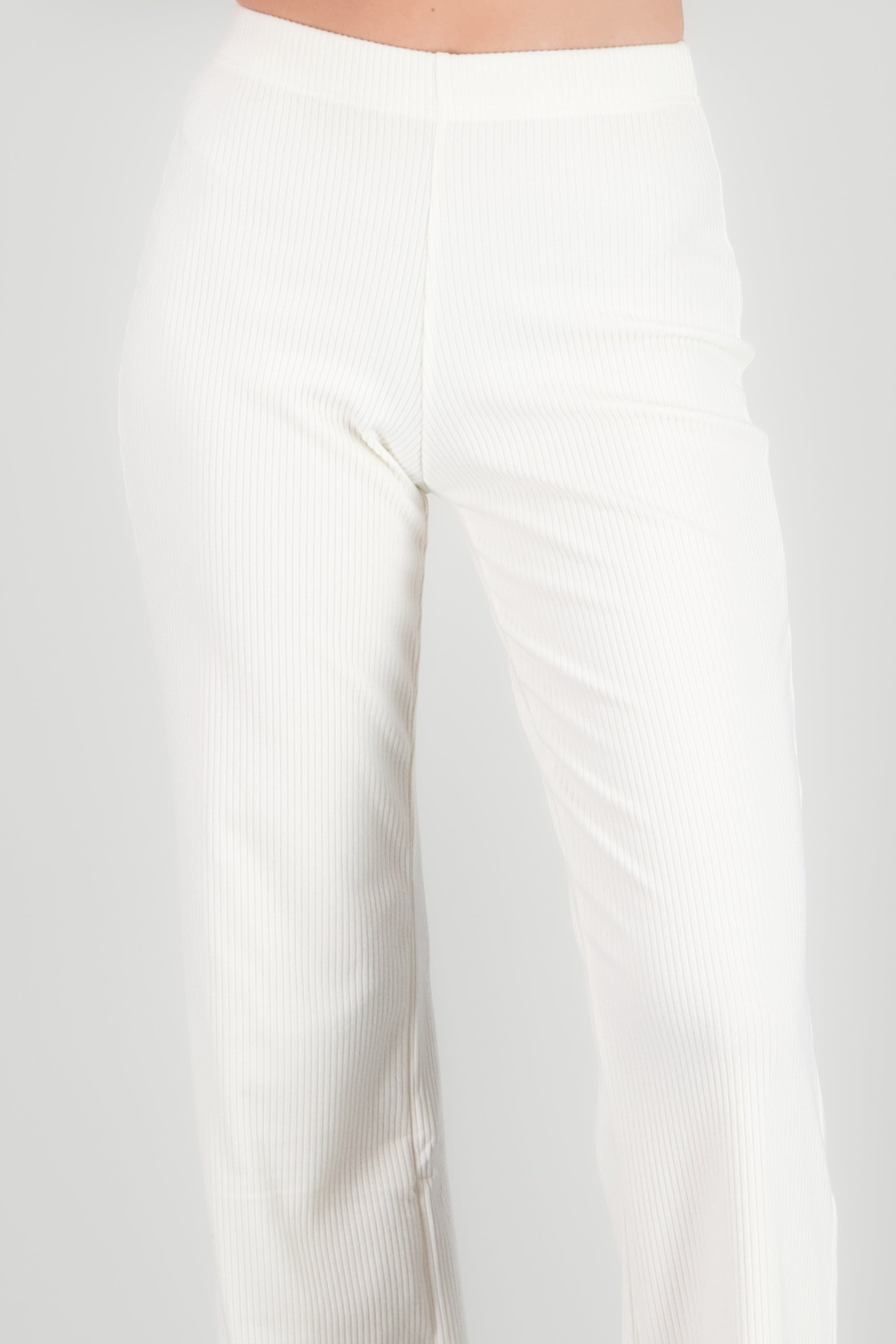 Pantalon amplio rib BLANCO