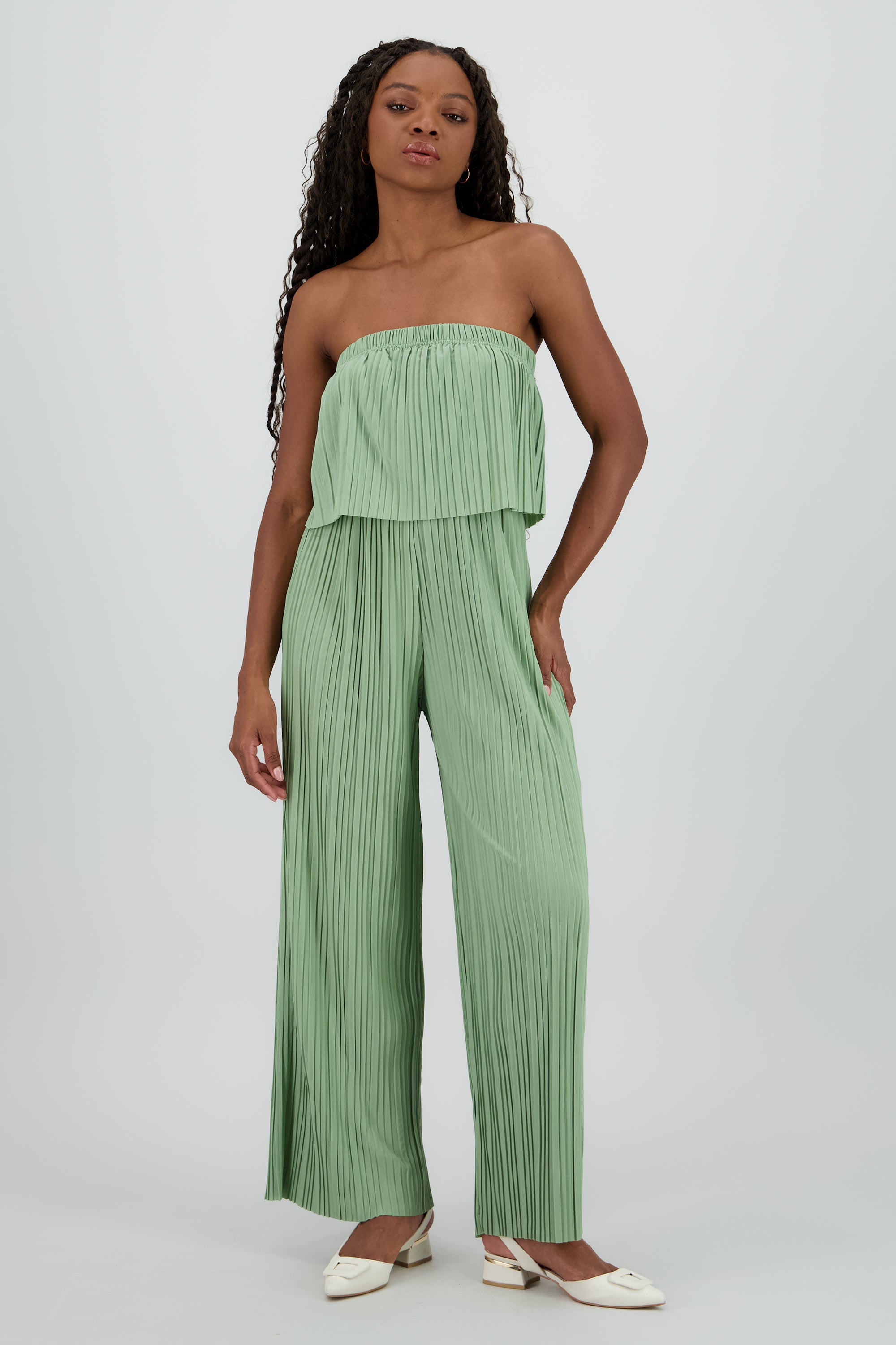 Jumpsuit strapless plisado OLIVO