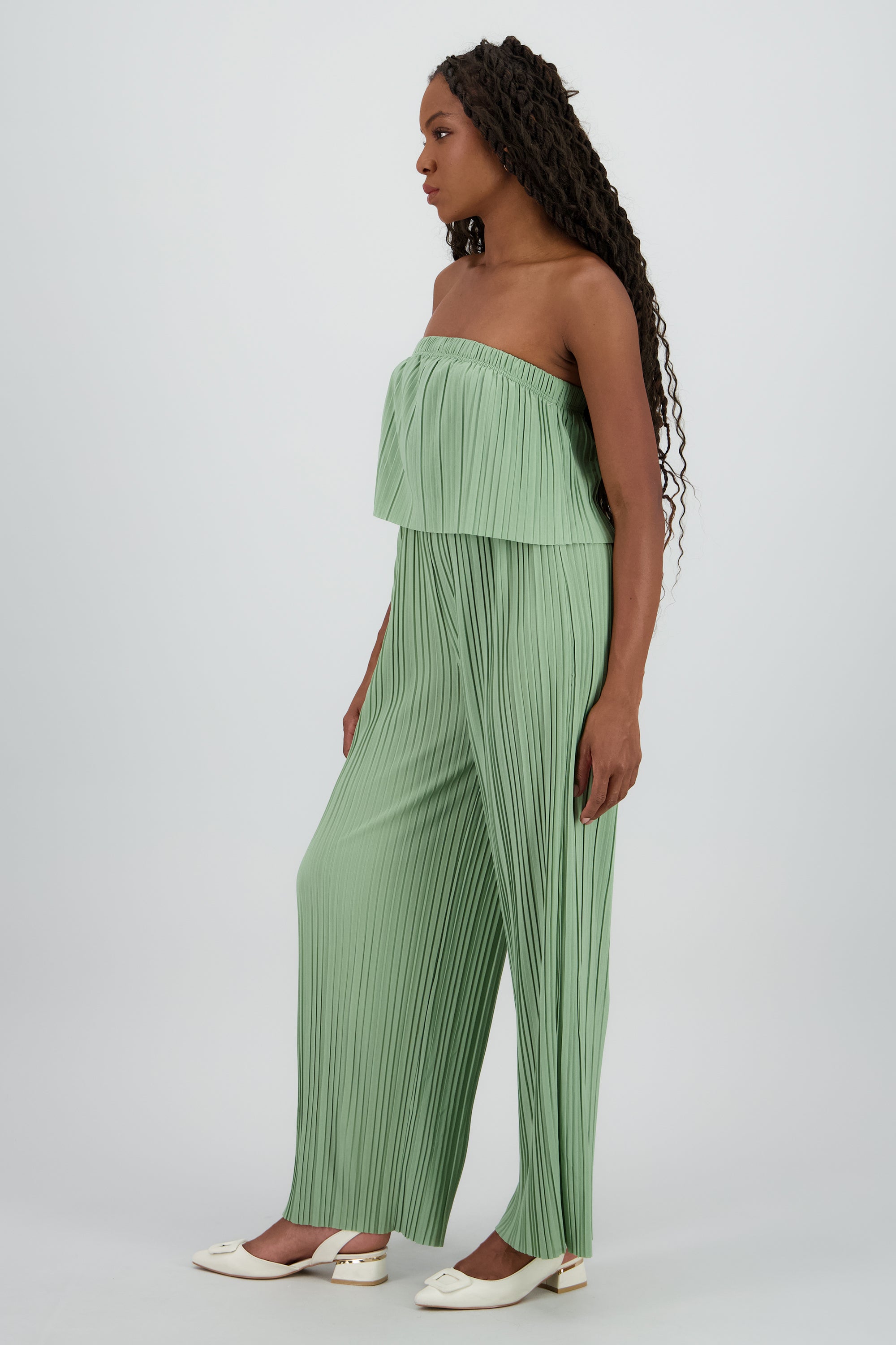 Jumpsuit strapless plisado OLIVO