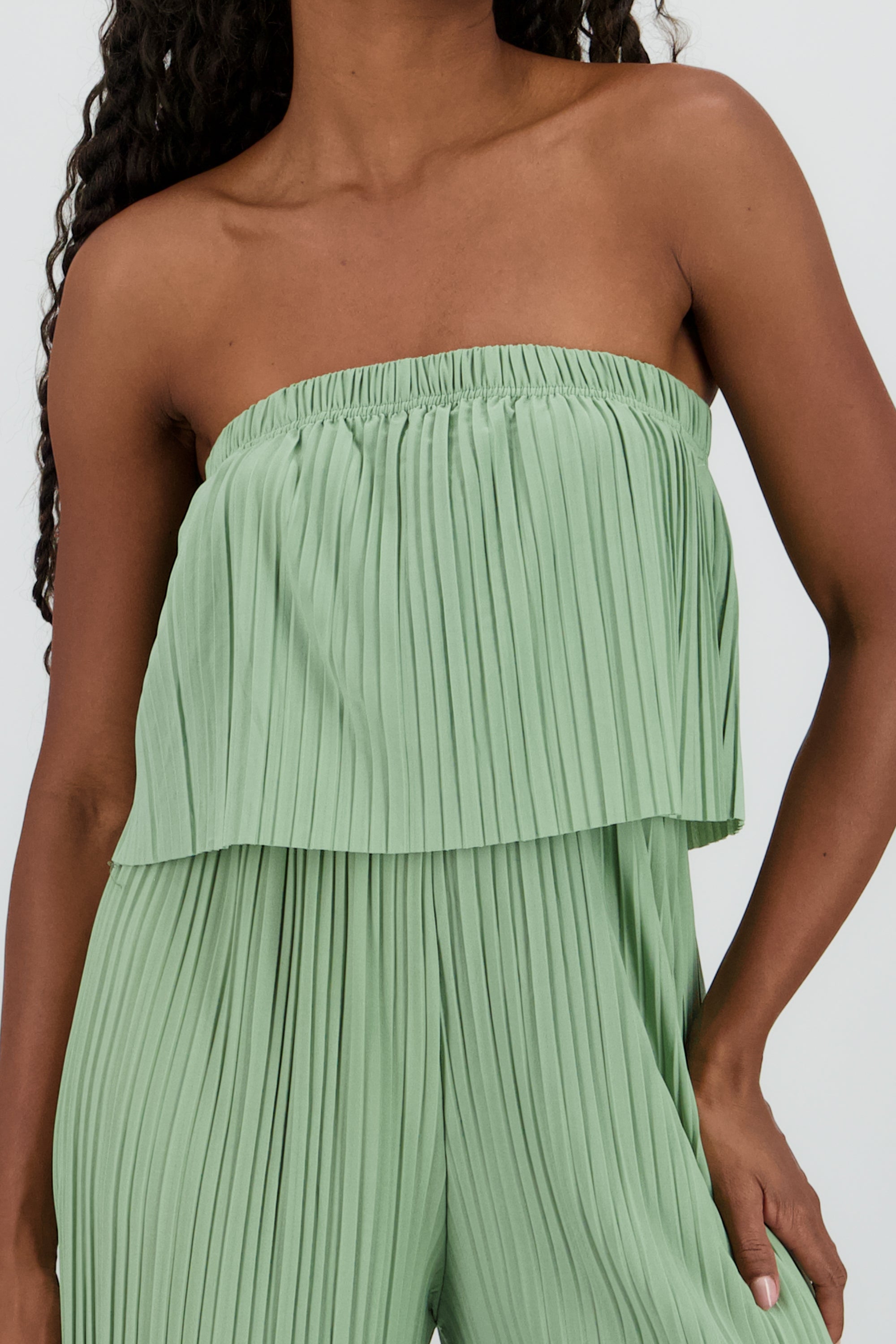 Jumpsuit strapless plisado OLIVO