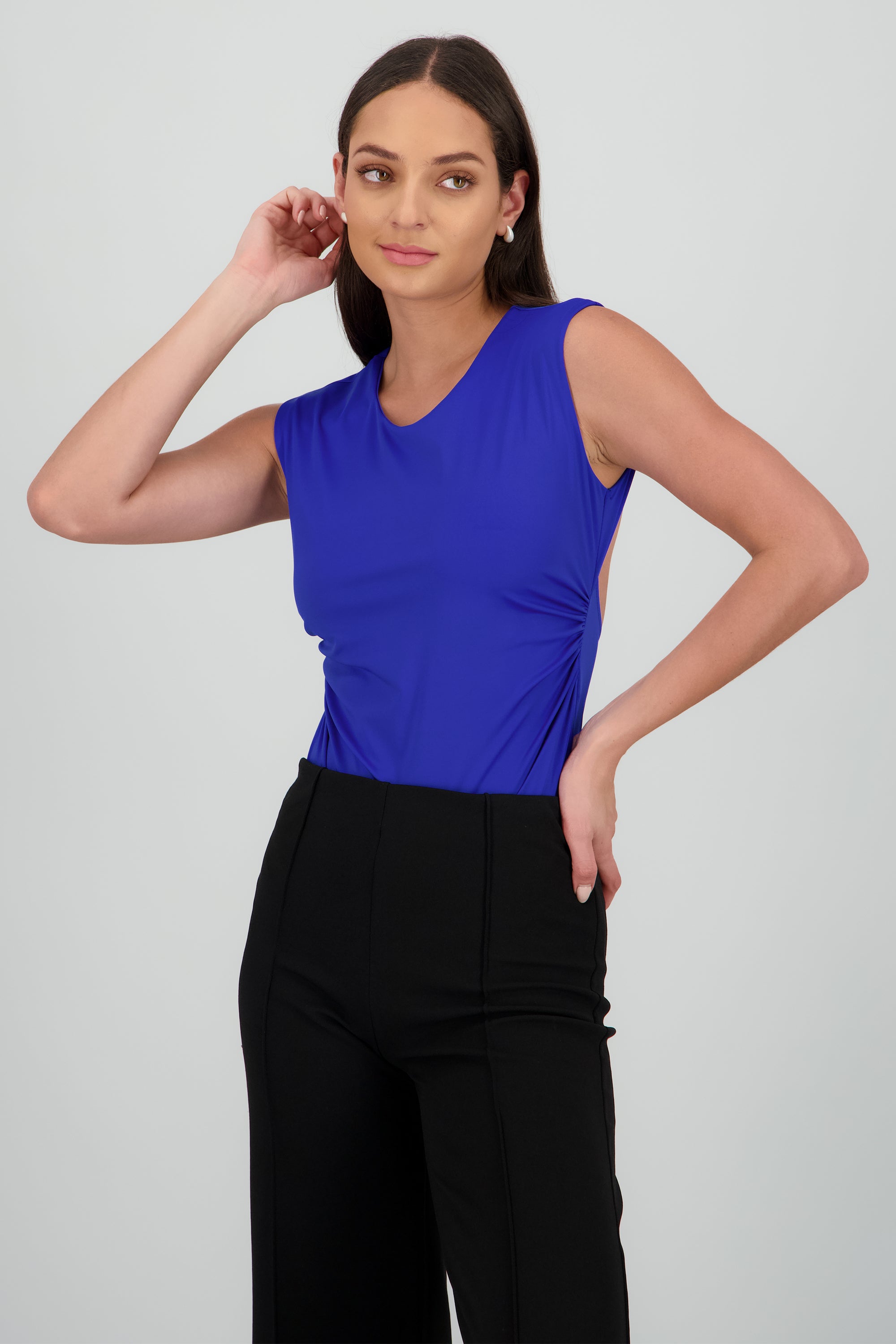 Body manga corta escote espalda AZUL REY