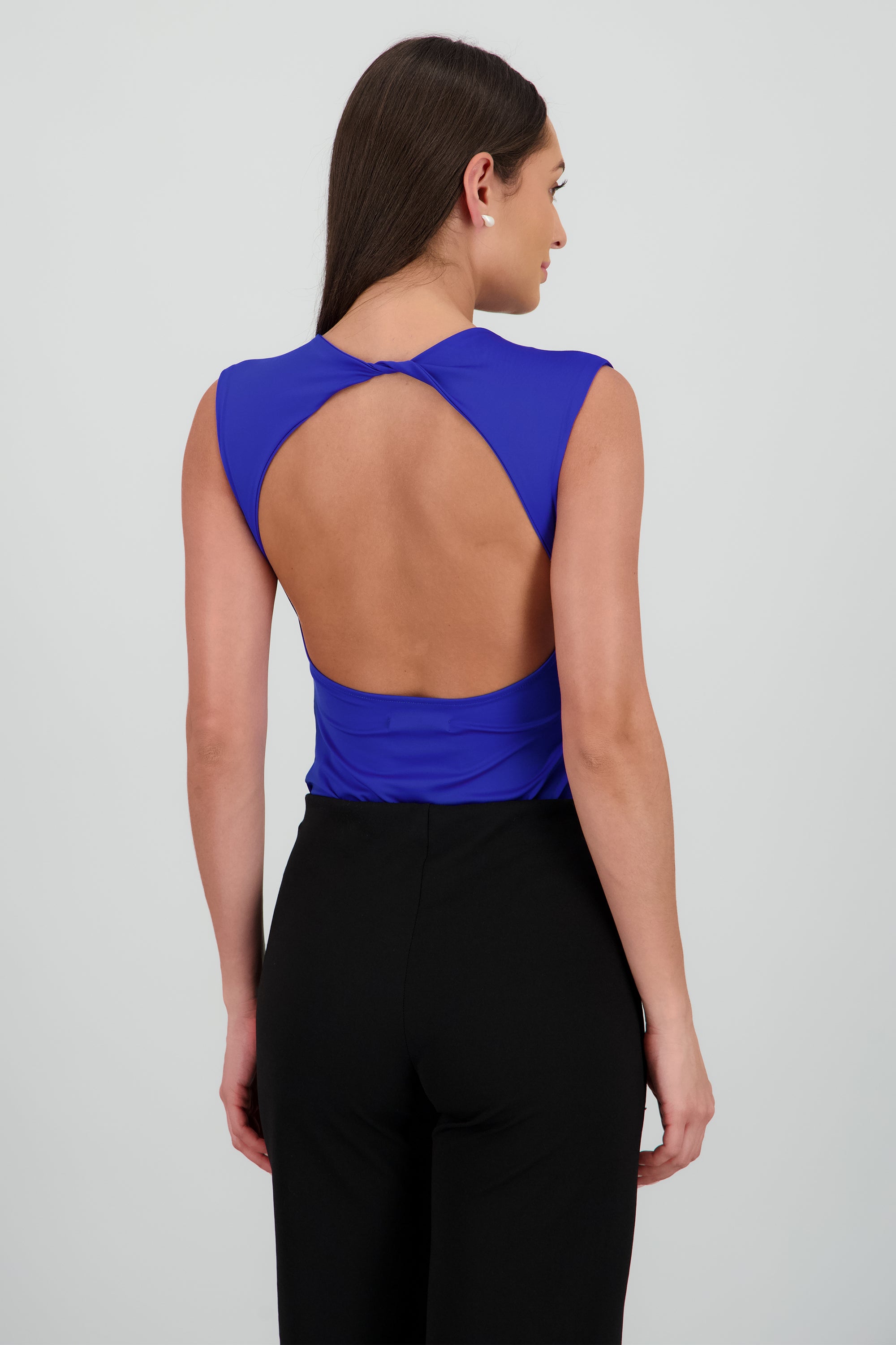Body manga corta escote espalda AZUL REY