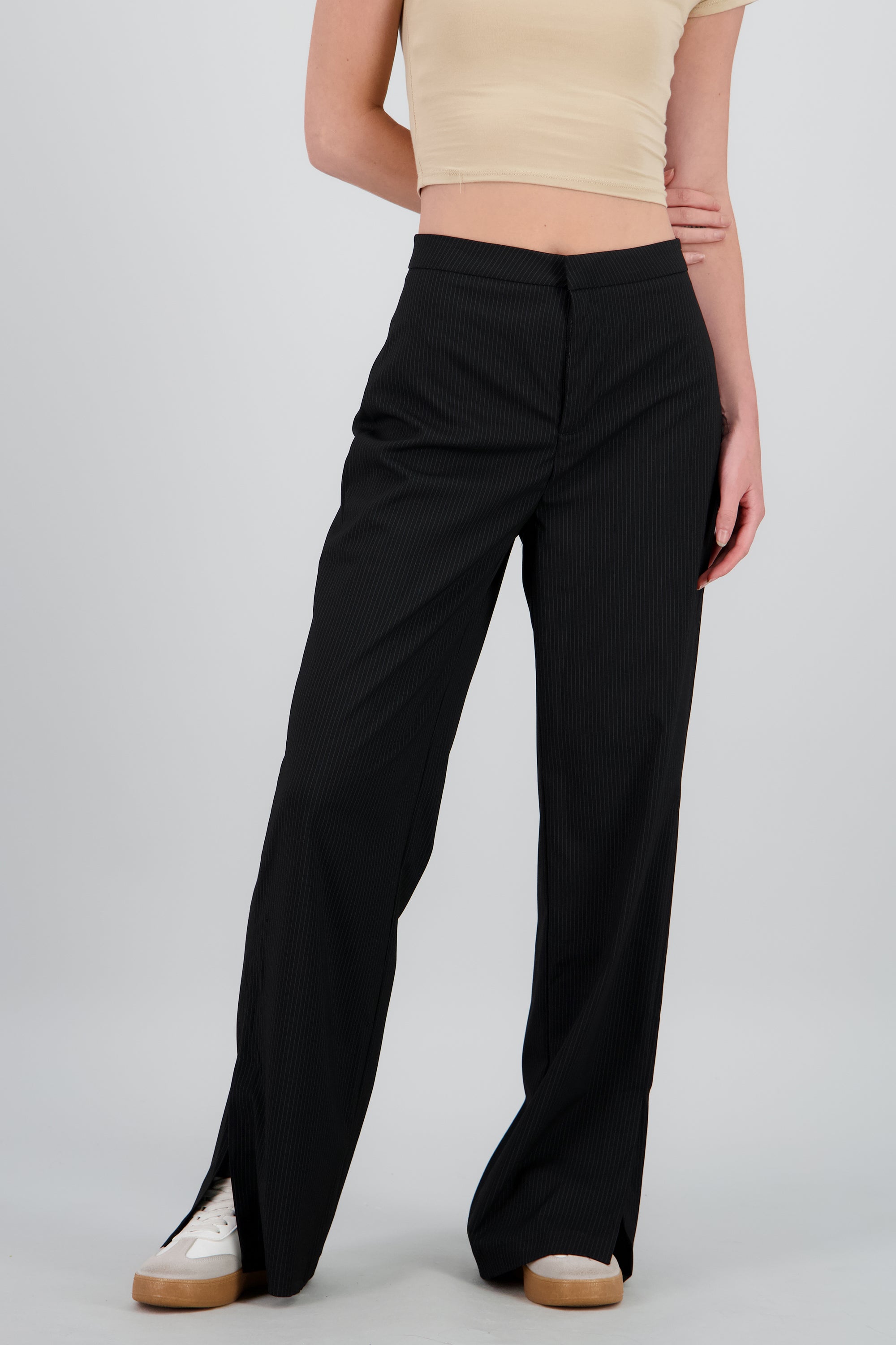 Pantalon sastreado rayas NEGRO