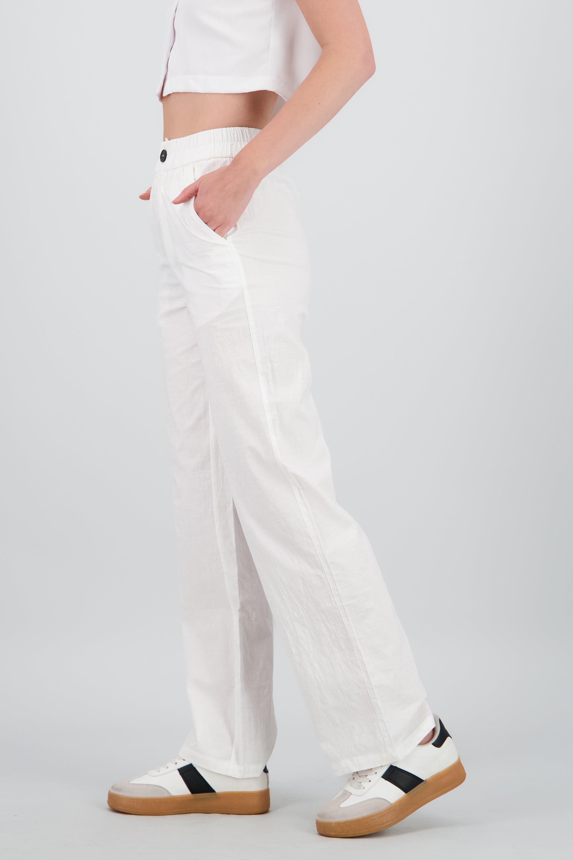 Pantalon vestir recto BLANCO