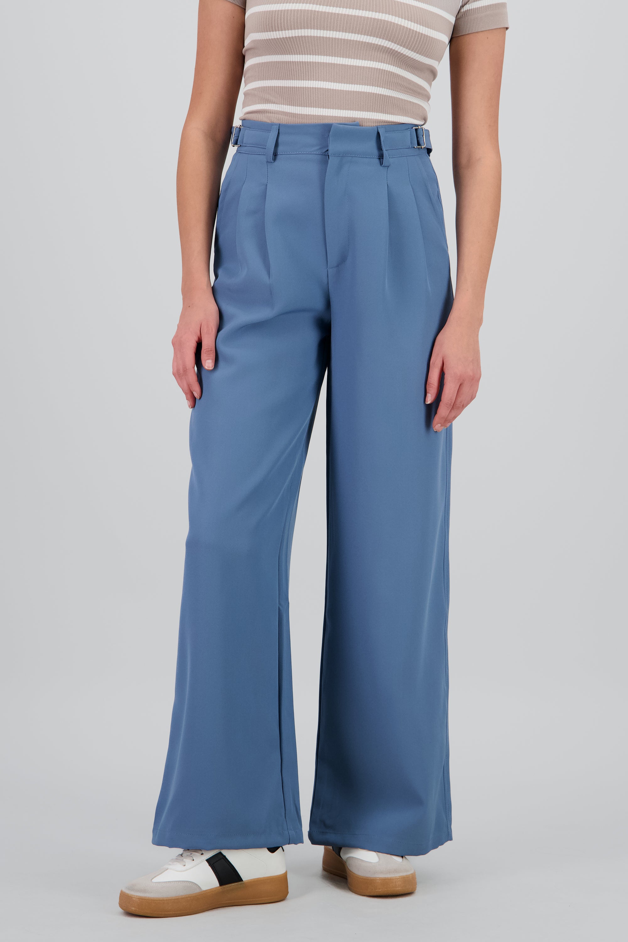 Pantalon wide leg detalle pretina AZUL