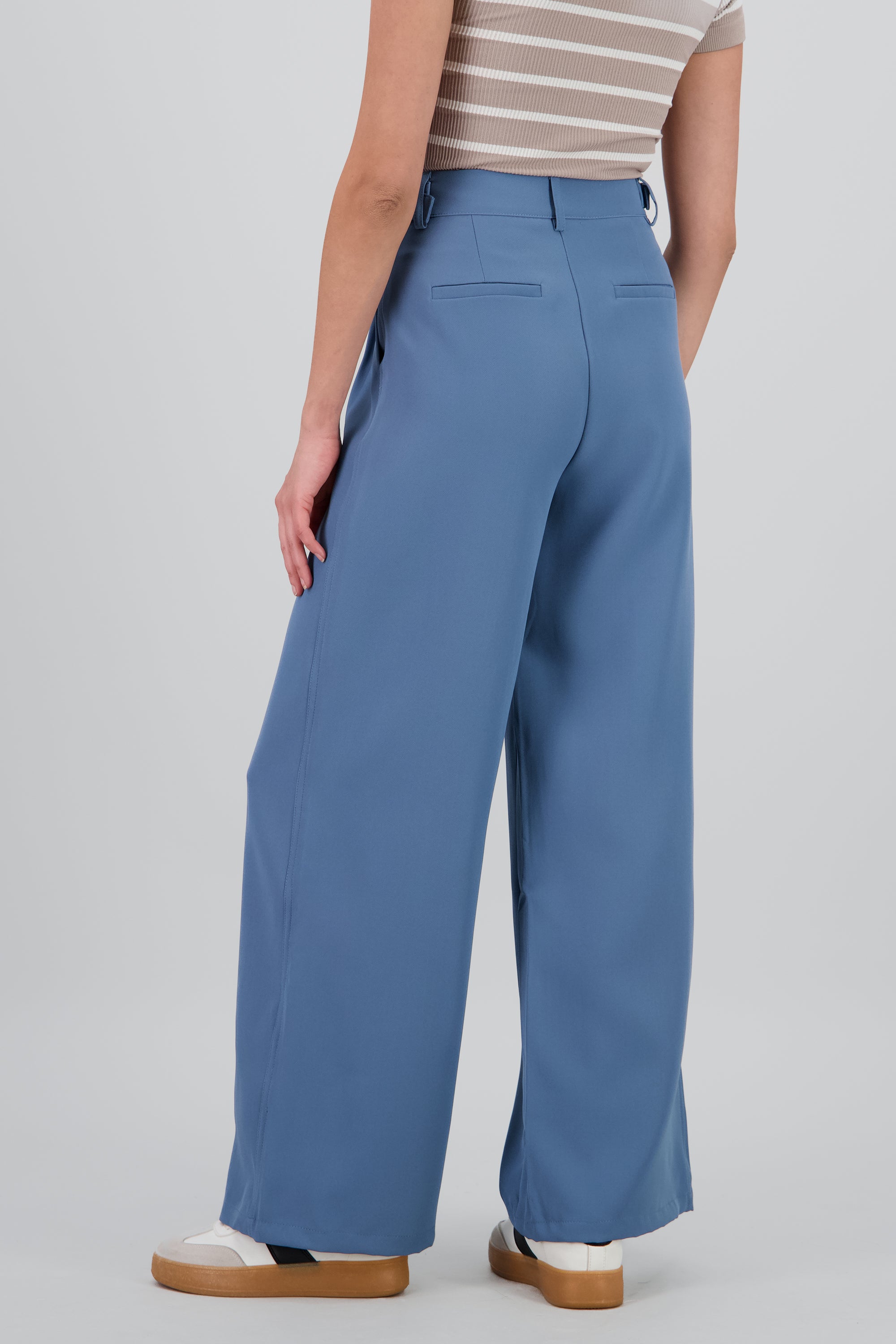 Pantalon wide leg detalle pretina AZUL