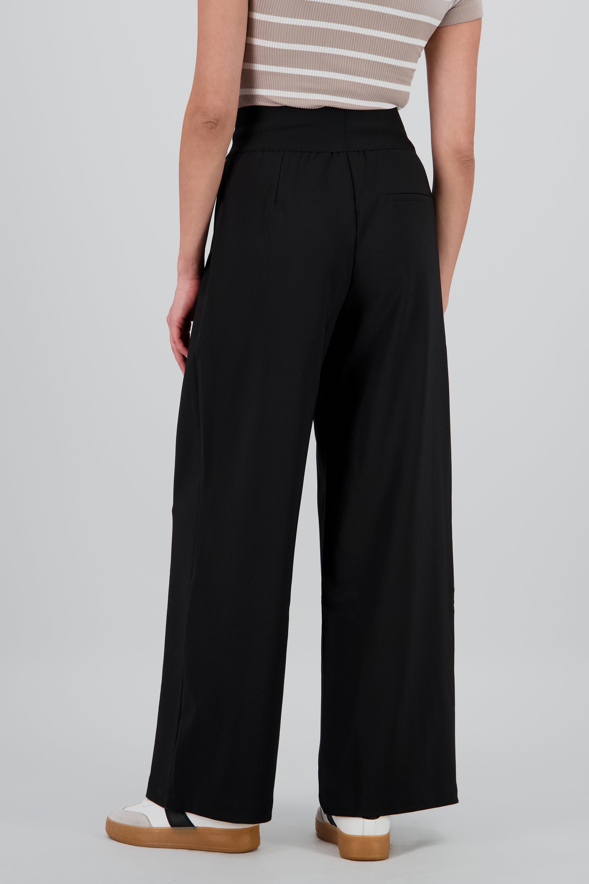 Pantalon wide leg detalle resorte NEGRO