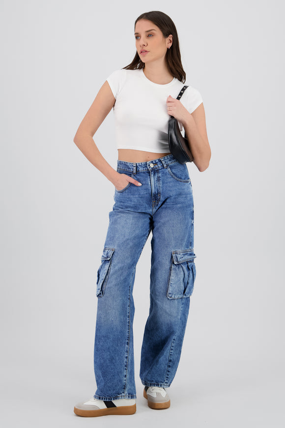 Jeans cargo 2 bolsas