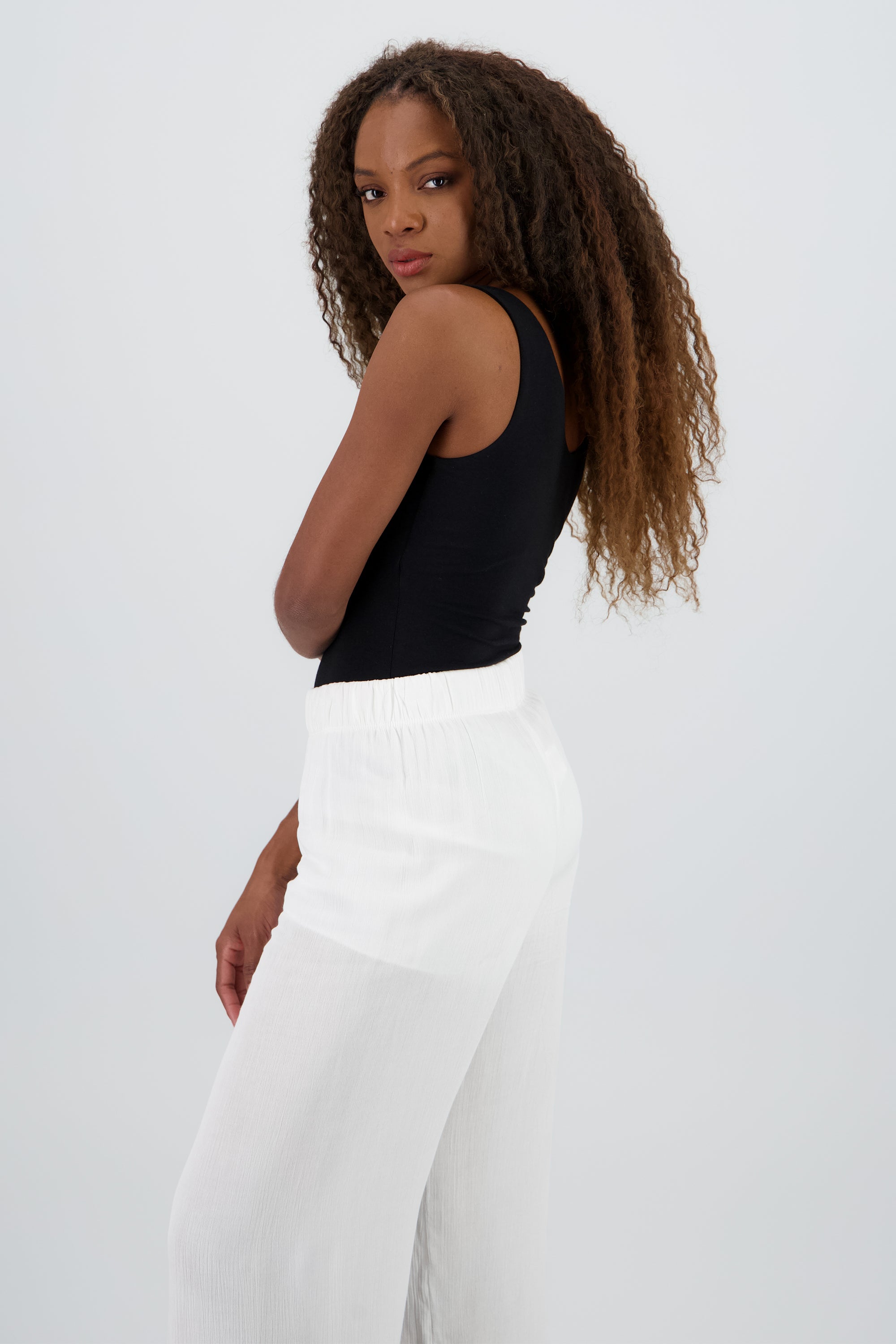 Bodysuit escote v doble tela NEGRO
