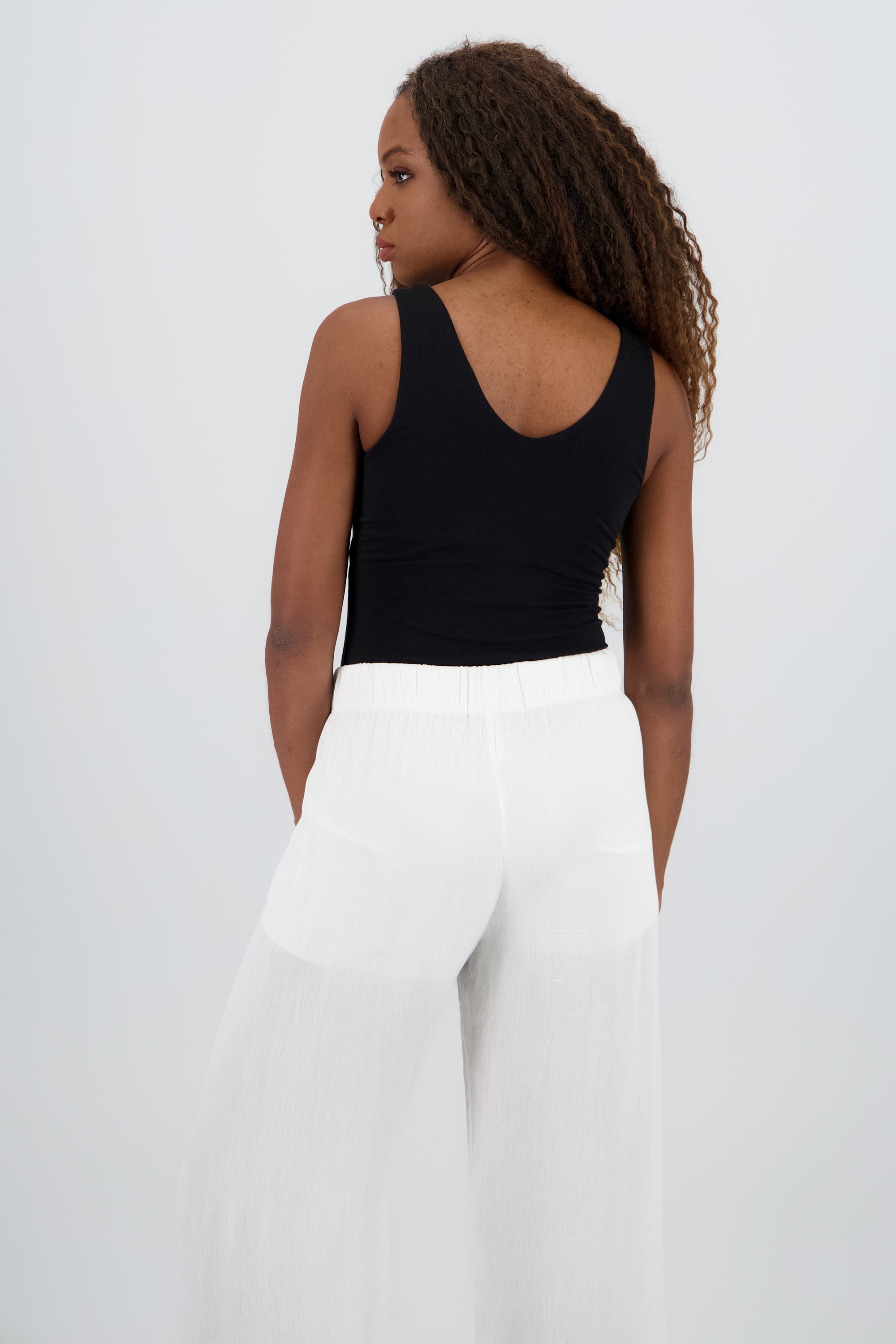Bodysuit escote v doble tela NEGRO