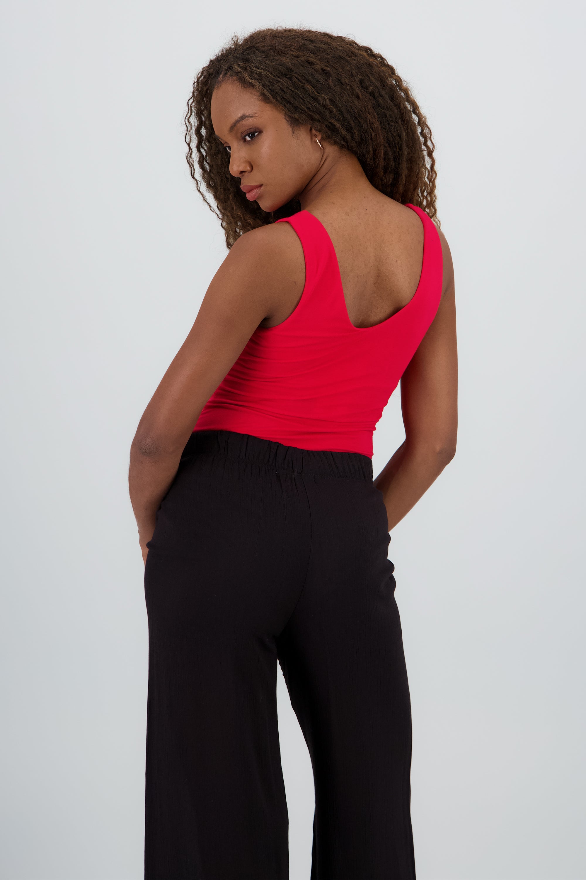 Bodysuit escote v doble tela ROJO