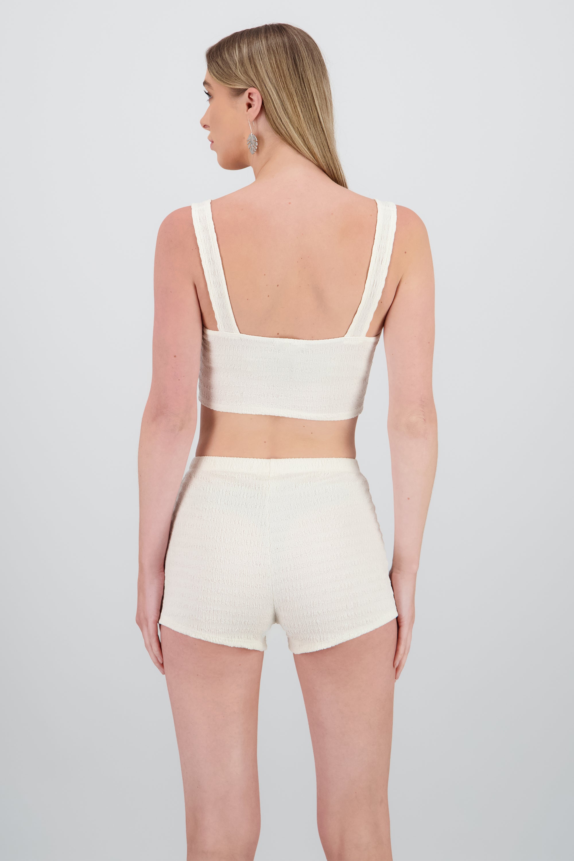 Crop top tirantes textura CREMA