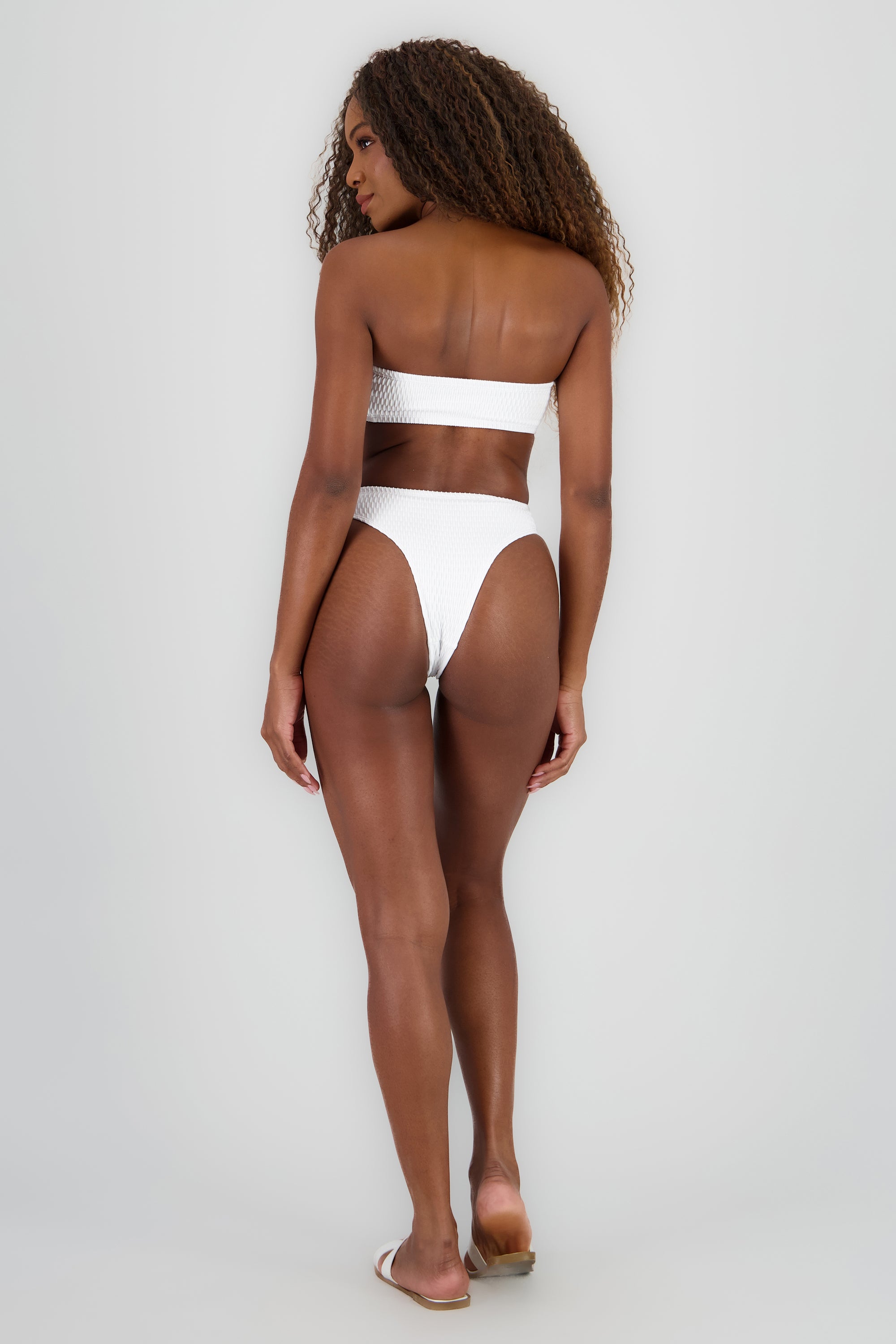 Bikini strapless detalle escote textura BLANCO