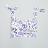Top estampado tirantes moño