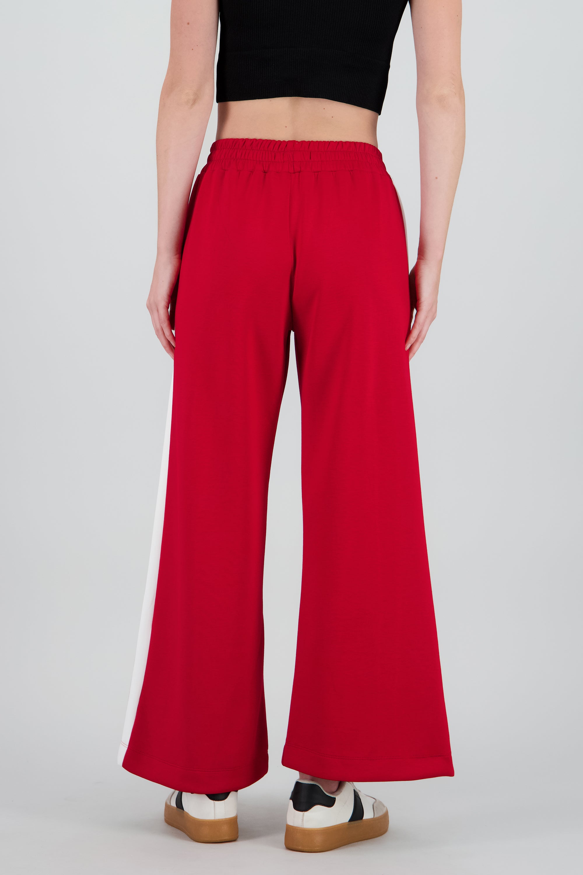 Pantalon wide leg detalle resorte contraste ROJO COMBO