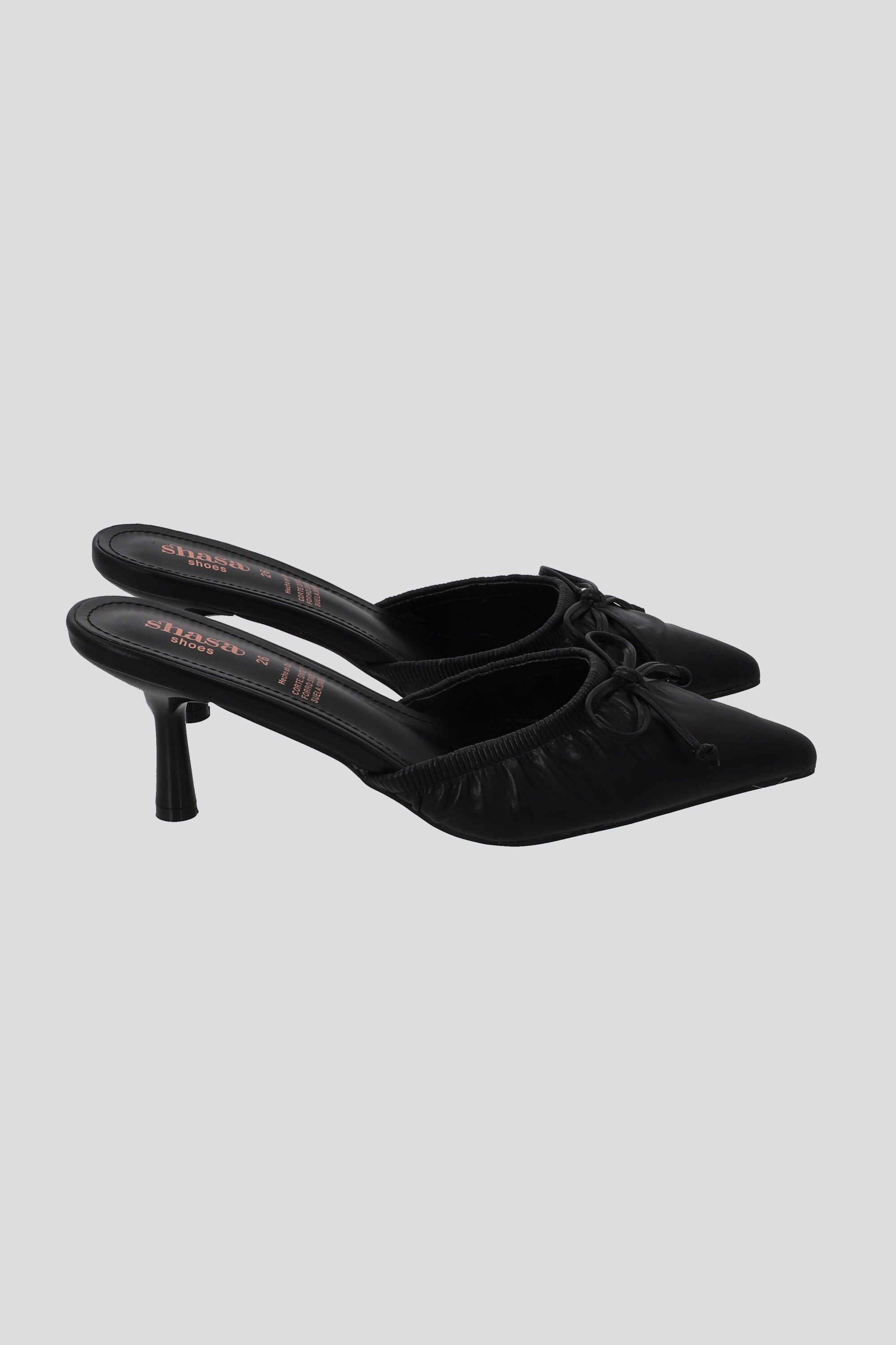 Tacon pointy plisado moño NEGRO