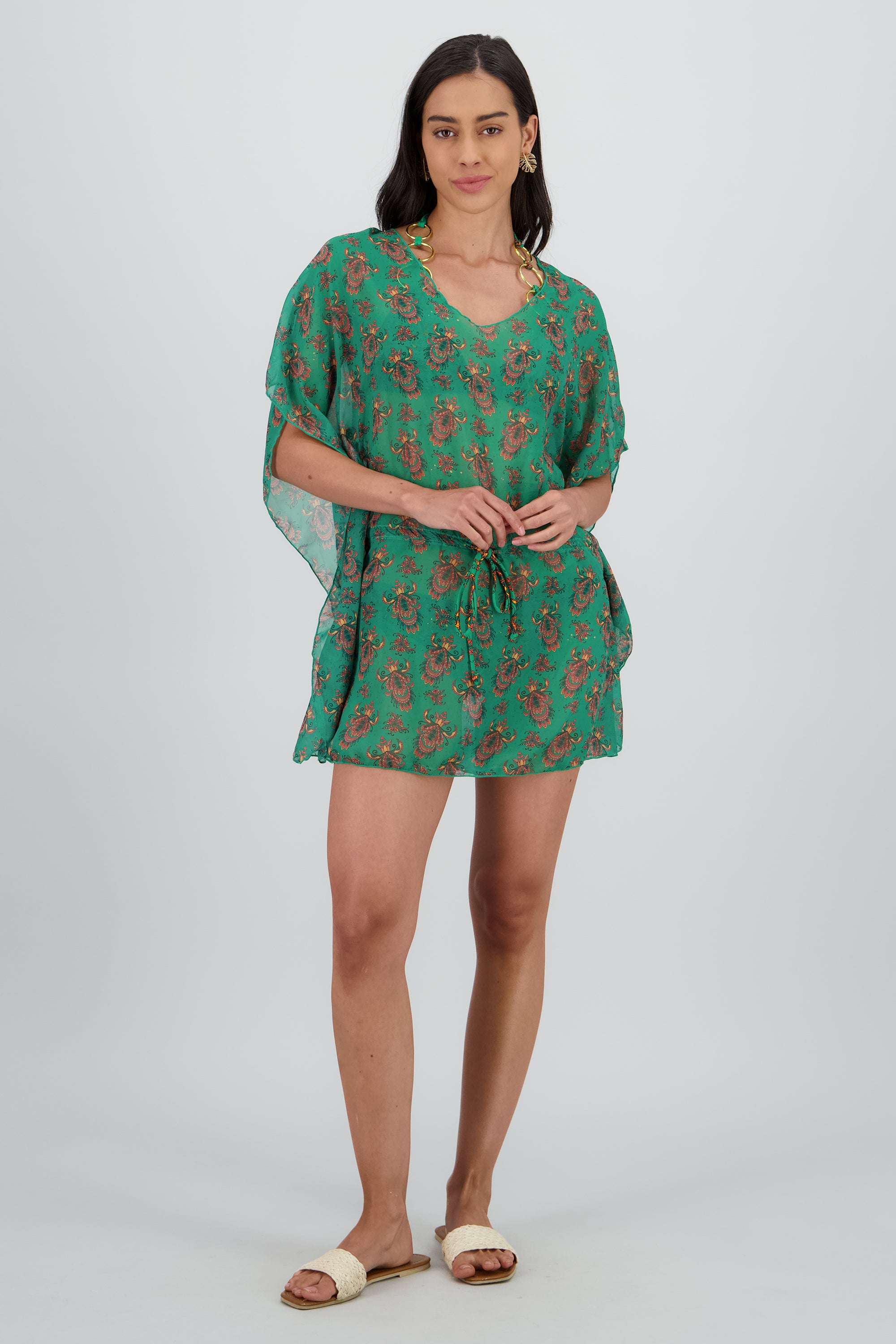 Bikini aros salida de baño estampado VERDE COMBO