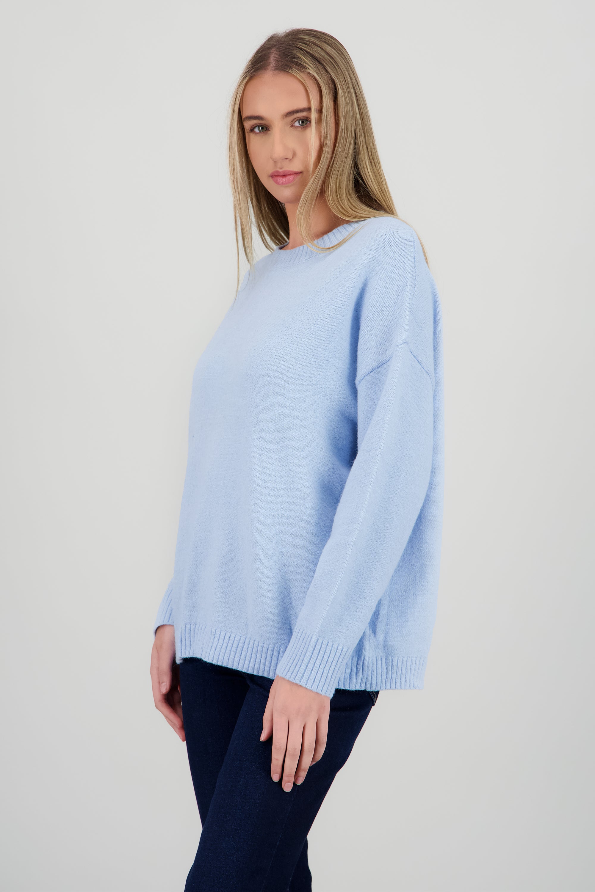 Sueter  cuello redondo liso AZUL CIELO