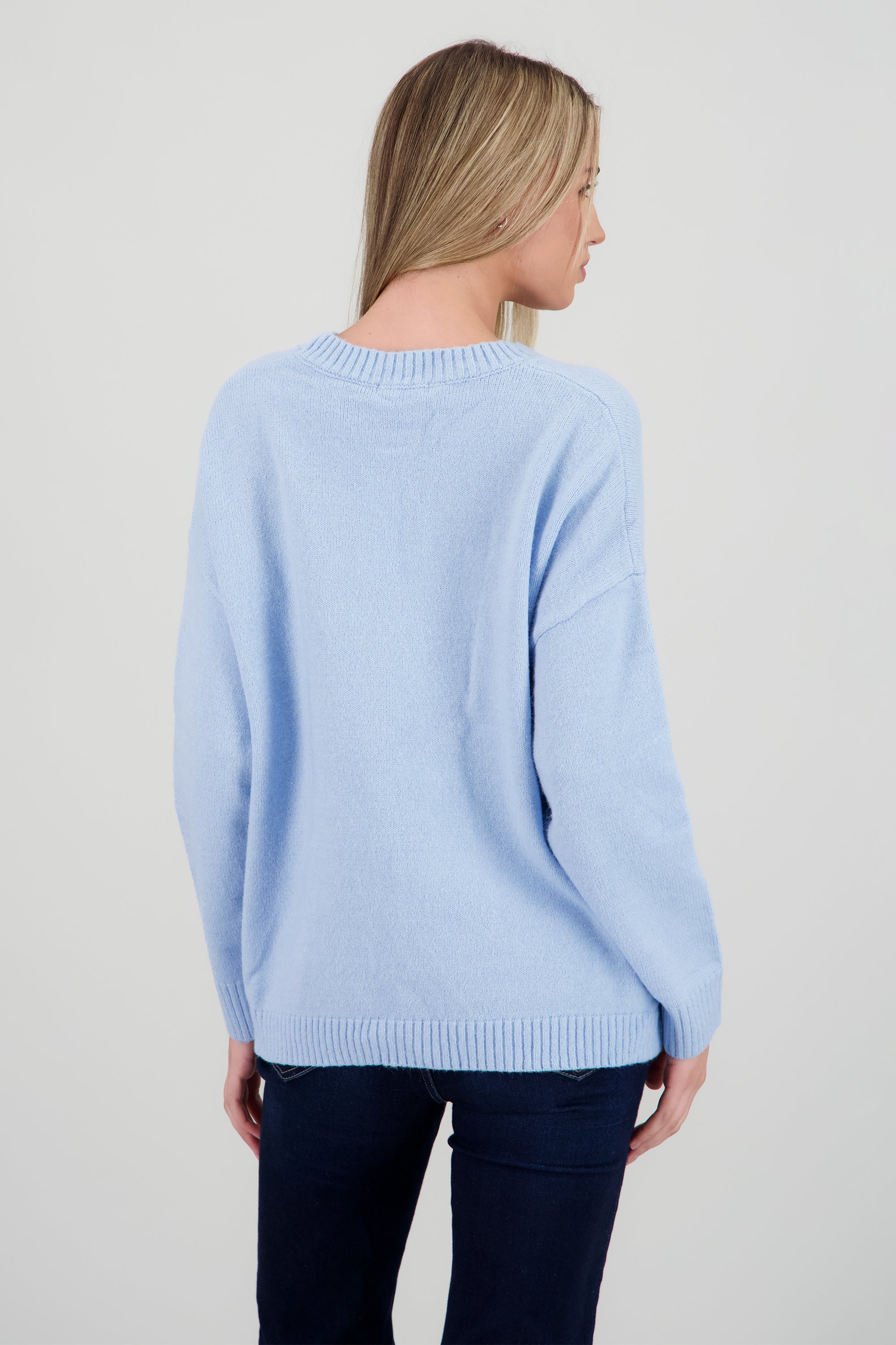 Sueter  cuello redondo liso AZUL CIELO
