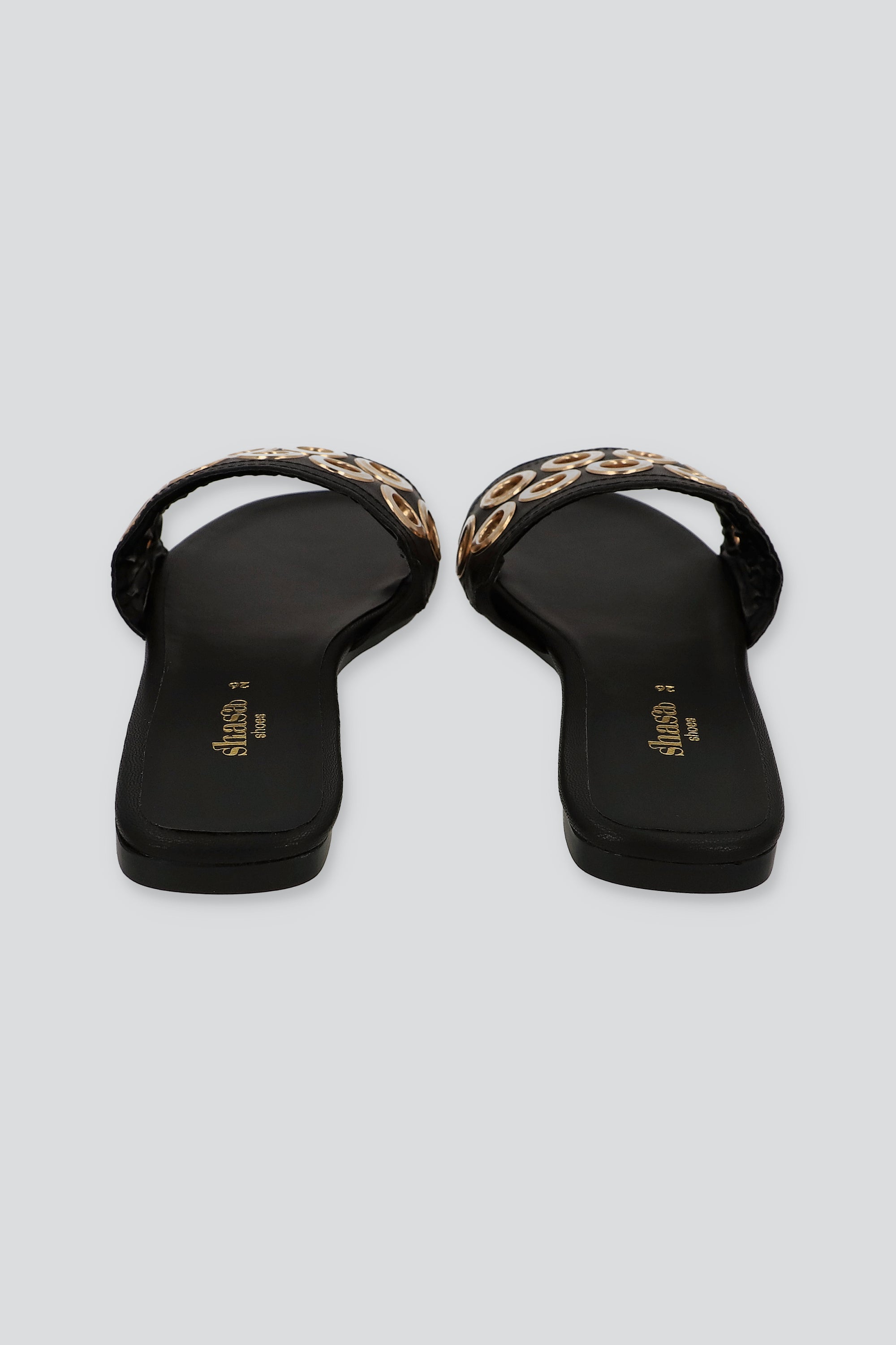 Sandalia tira acnha eyelets NEGRO