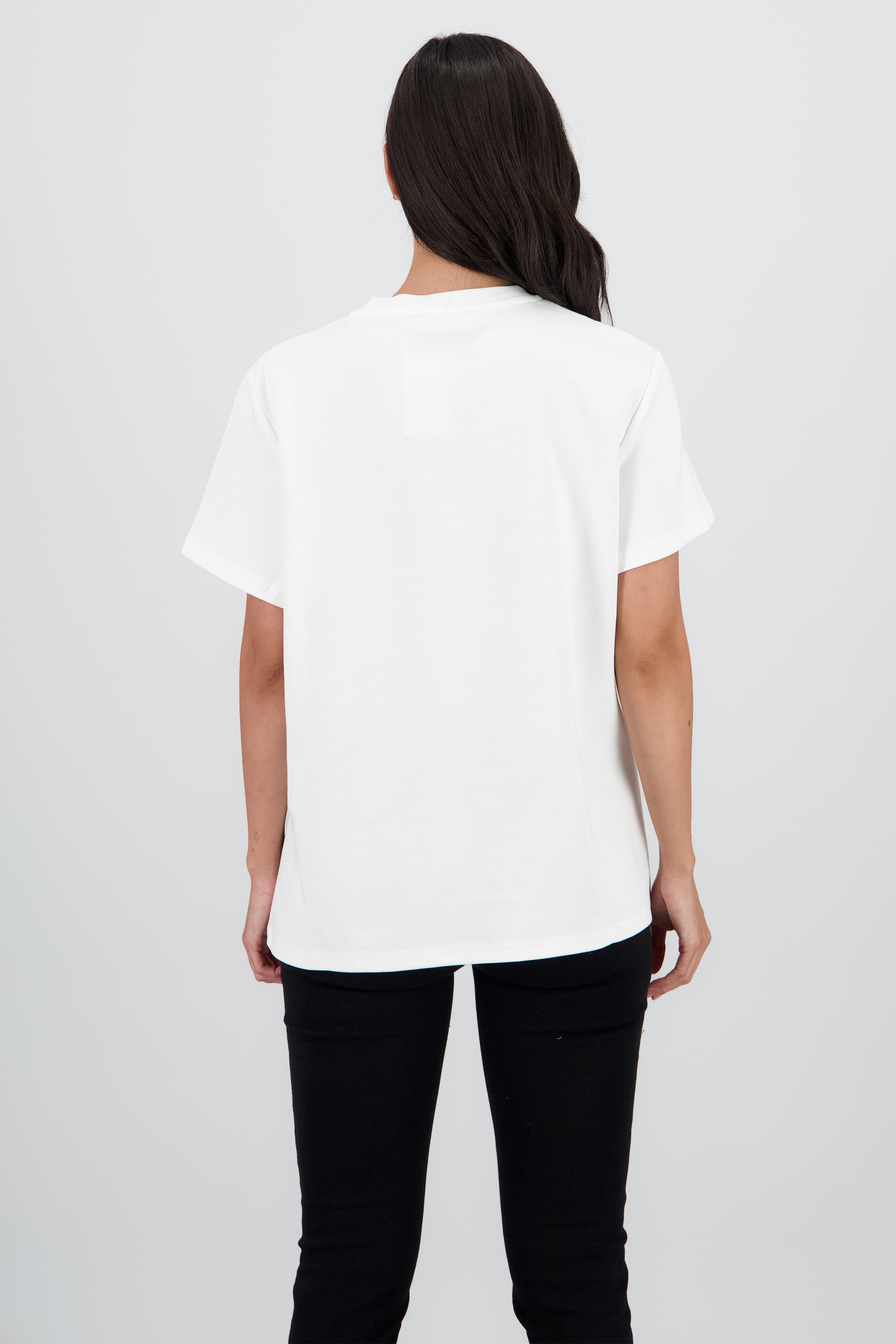 Playera oversize manga corta estampado granada BLANCO