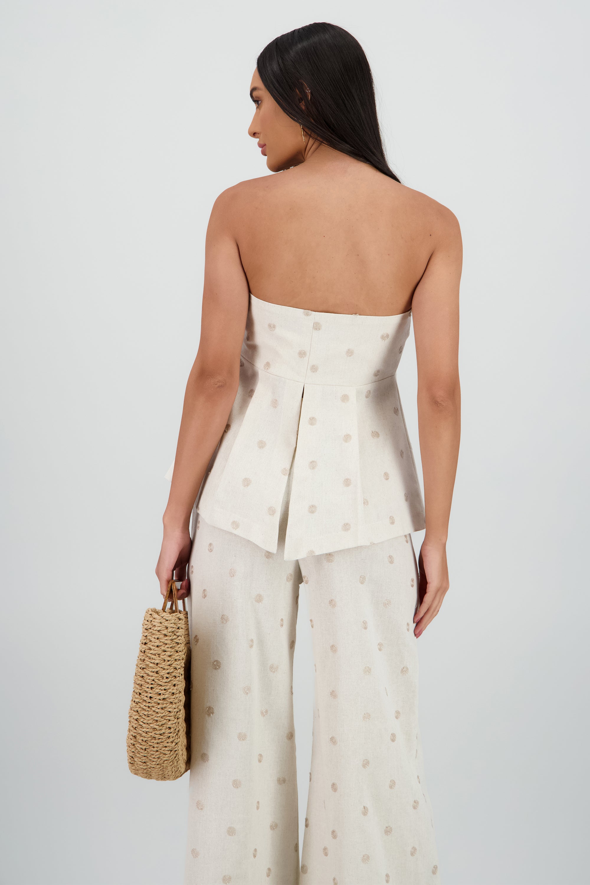 Top strapless polkadots BEIGE
