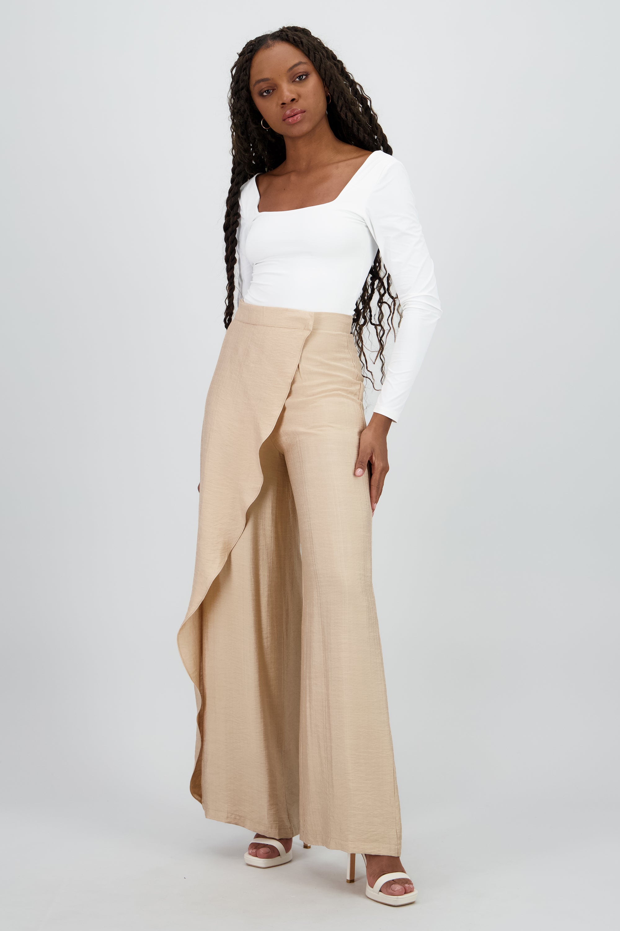 Pantalon envolvente fluido BEIGE