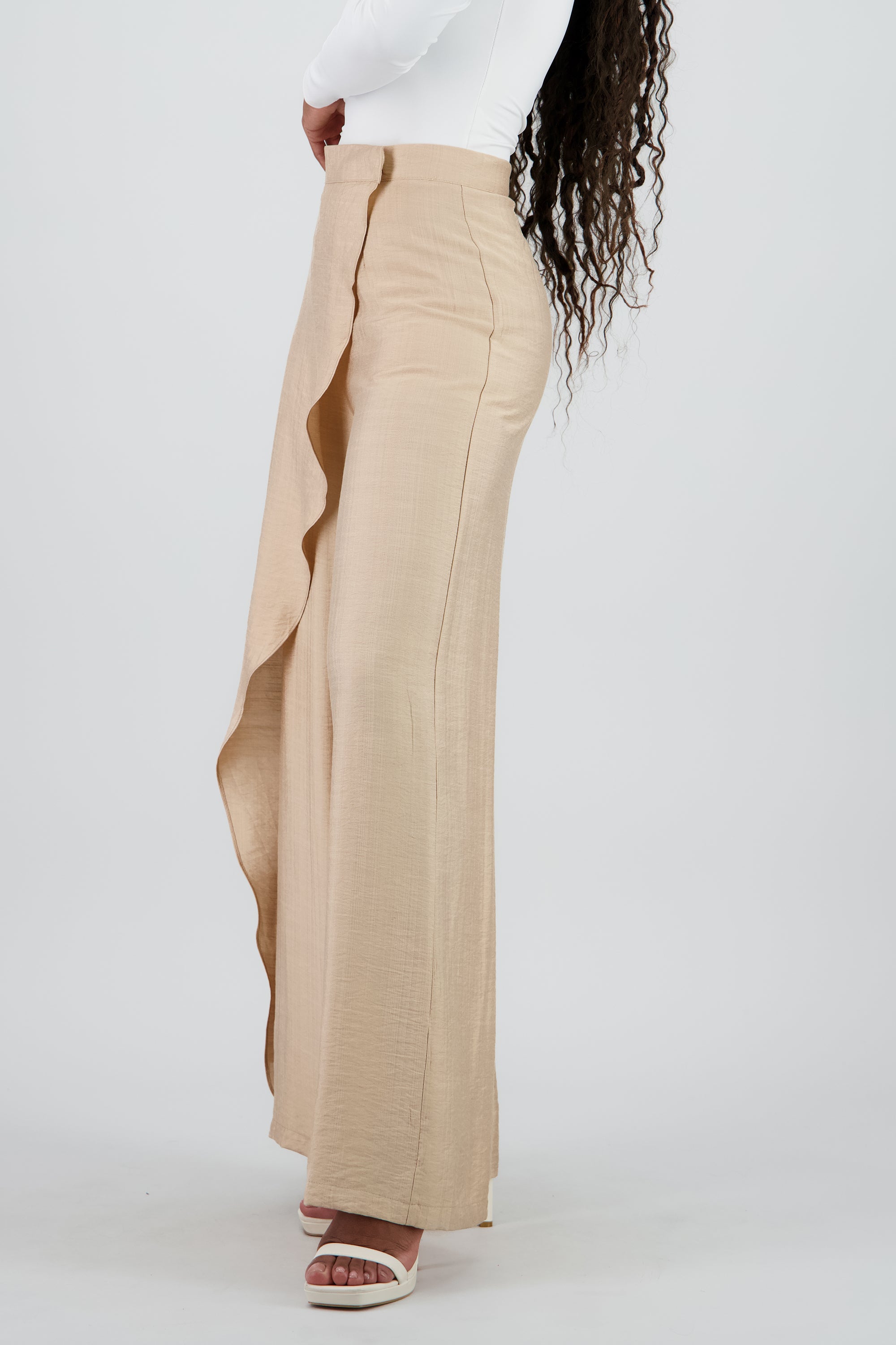 Pantalon envolvente fluido BEIGE