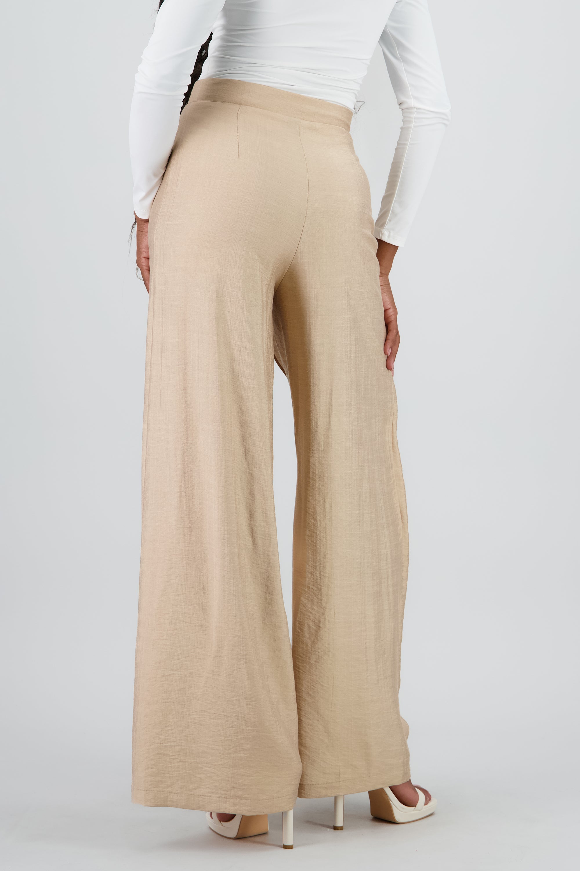 Pantalon envolvente fluido BEIGE