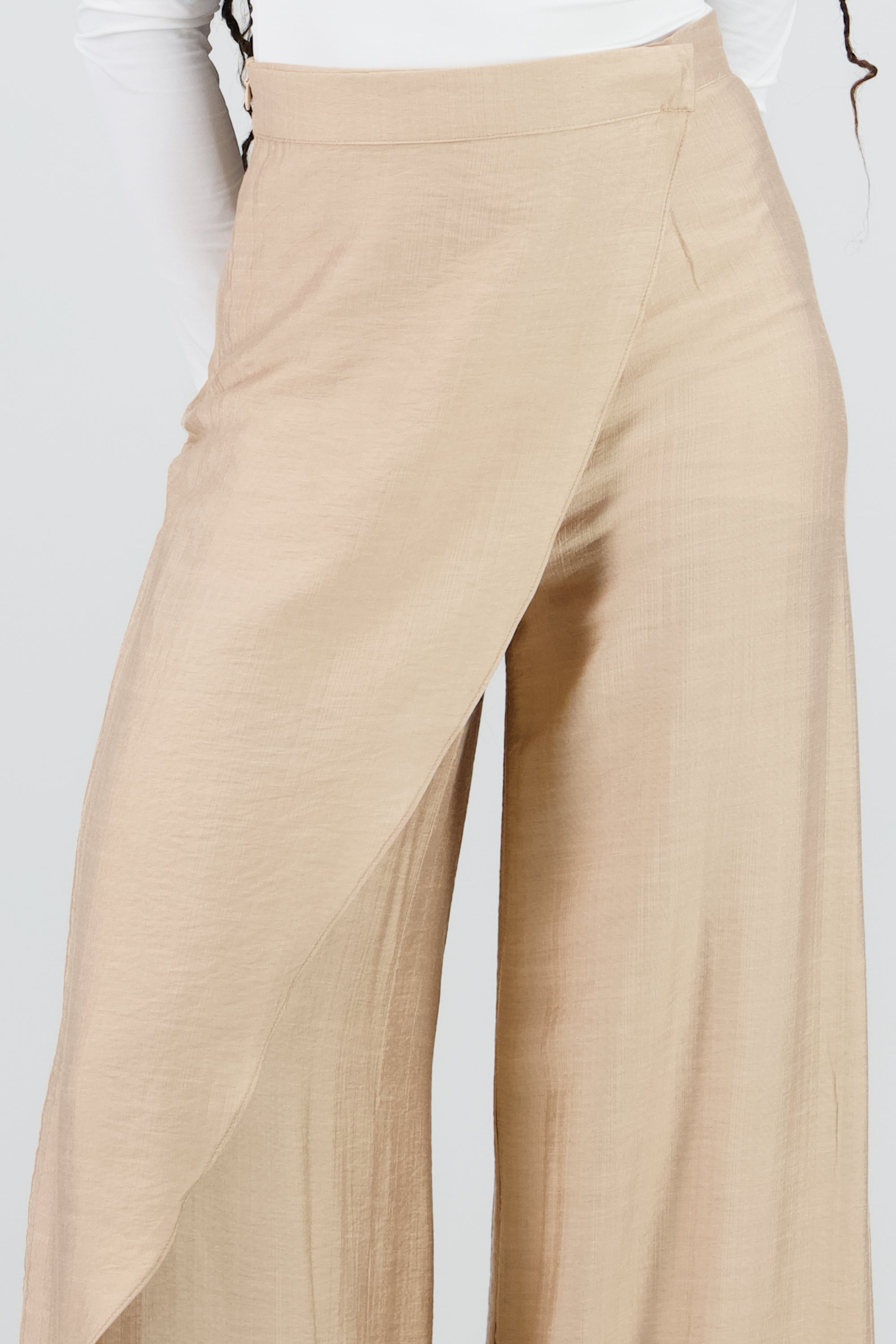 Pantalon envolvente fluido BEIGE